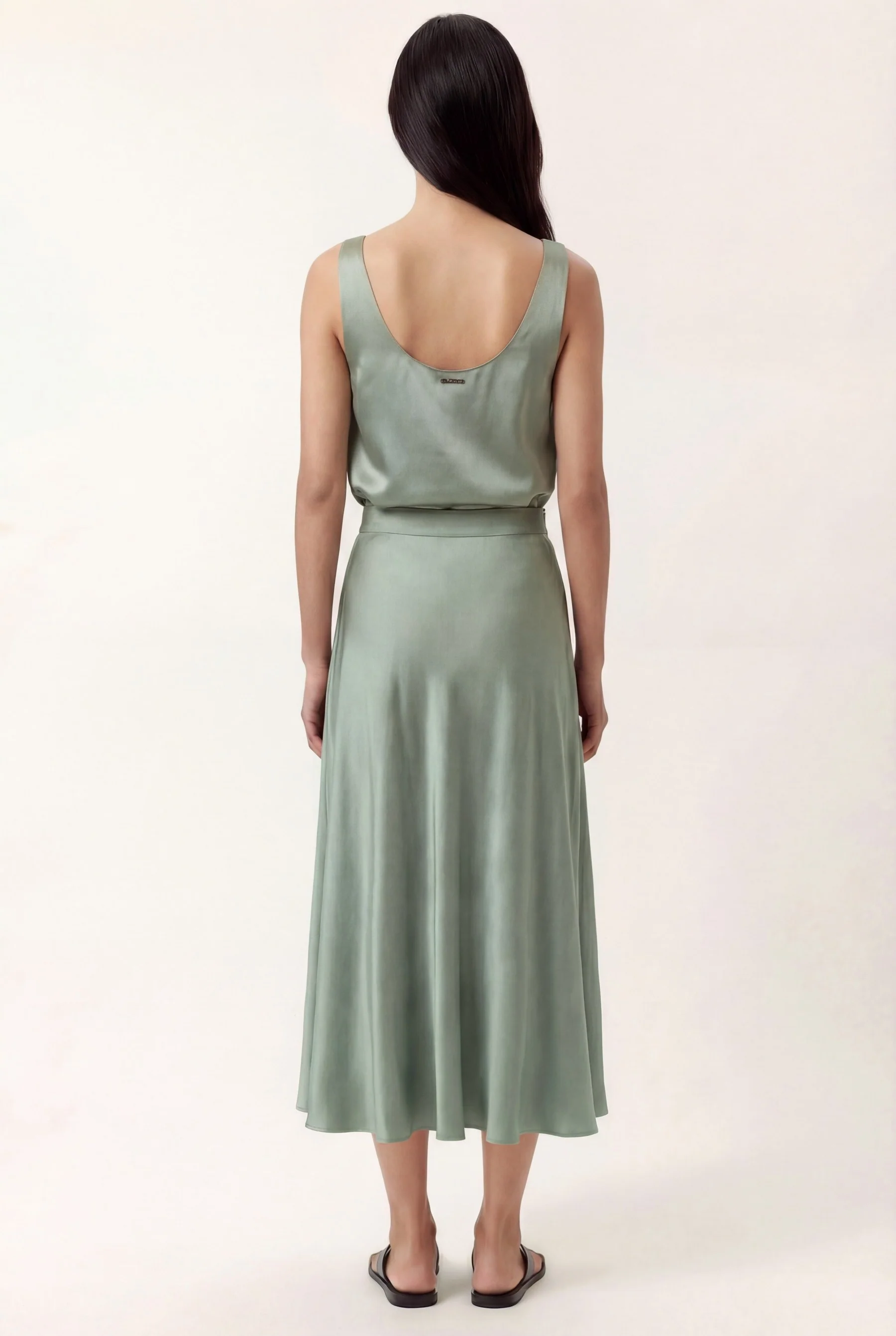 High-Waist Full Circle Skirt In Rayon And Viscose Blend - Image 6