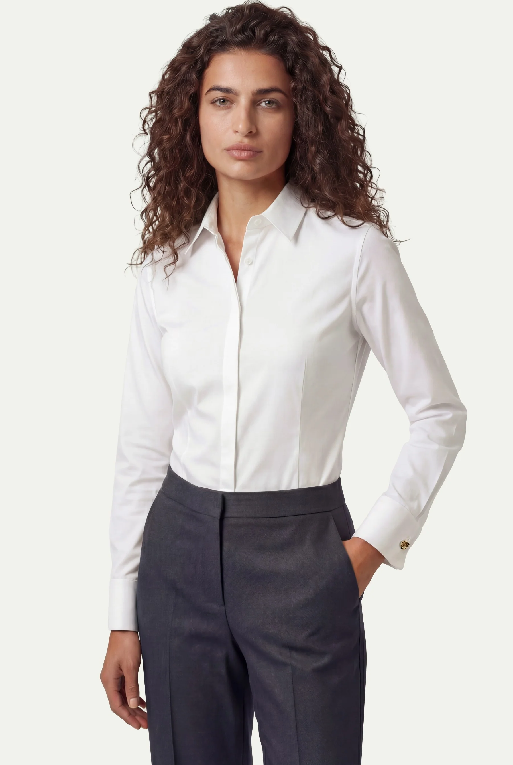 High-Waist Loose Fit Linen Trousers With Side Slits And Creases - Image 13
