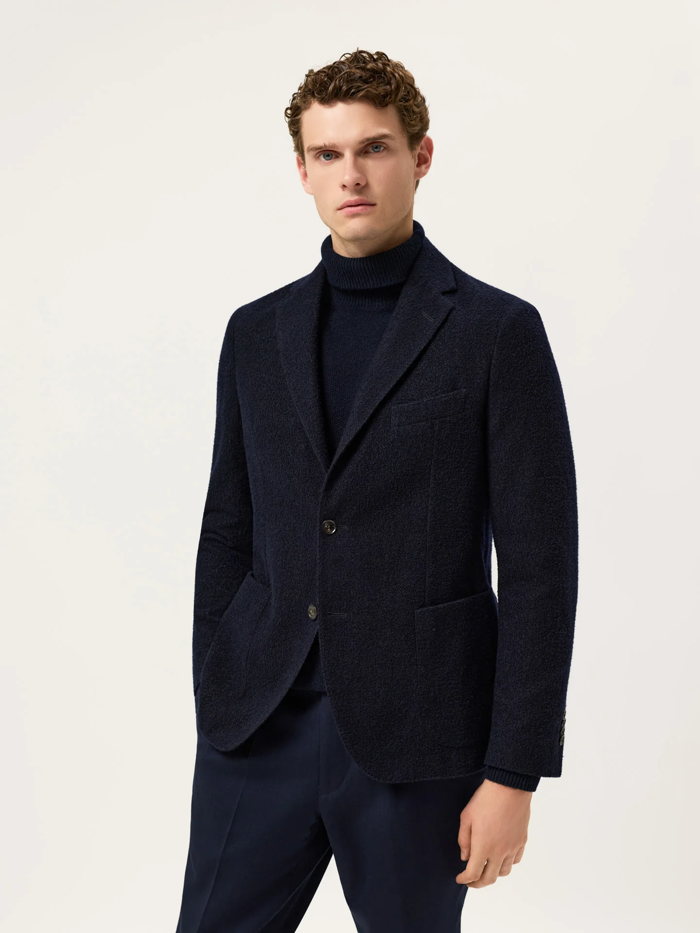 Italian Knit Bouclé Blazer In Wool Blend - Image 2