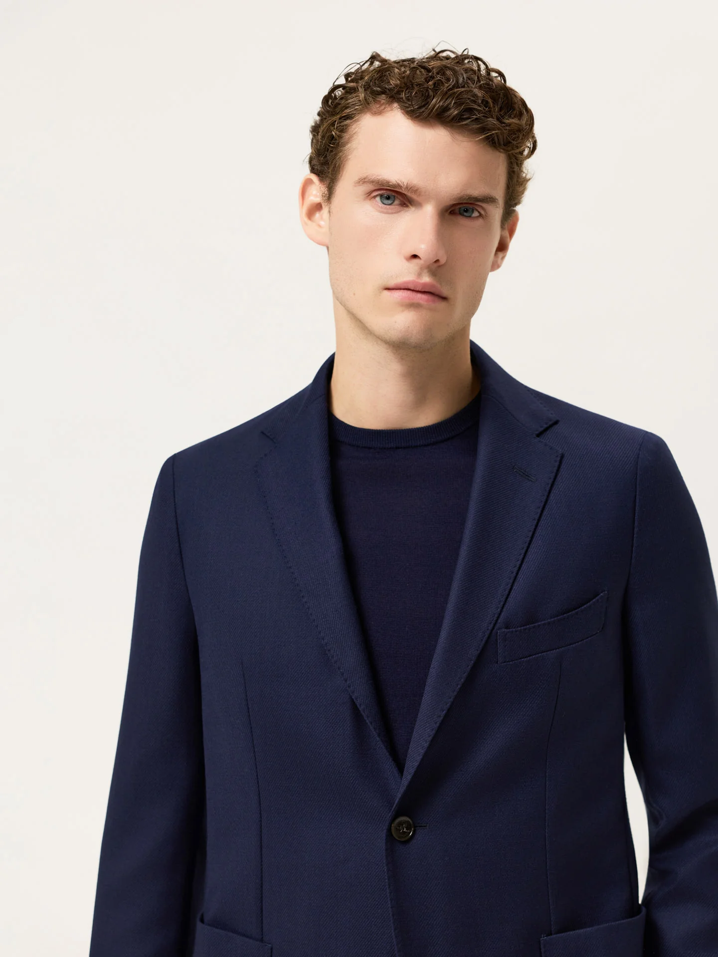 Italian Knit Twill Blazer In Wool Stretch - Image 2
