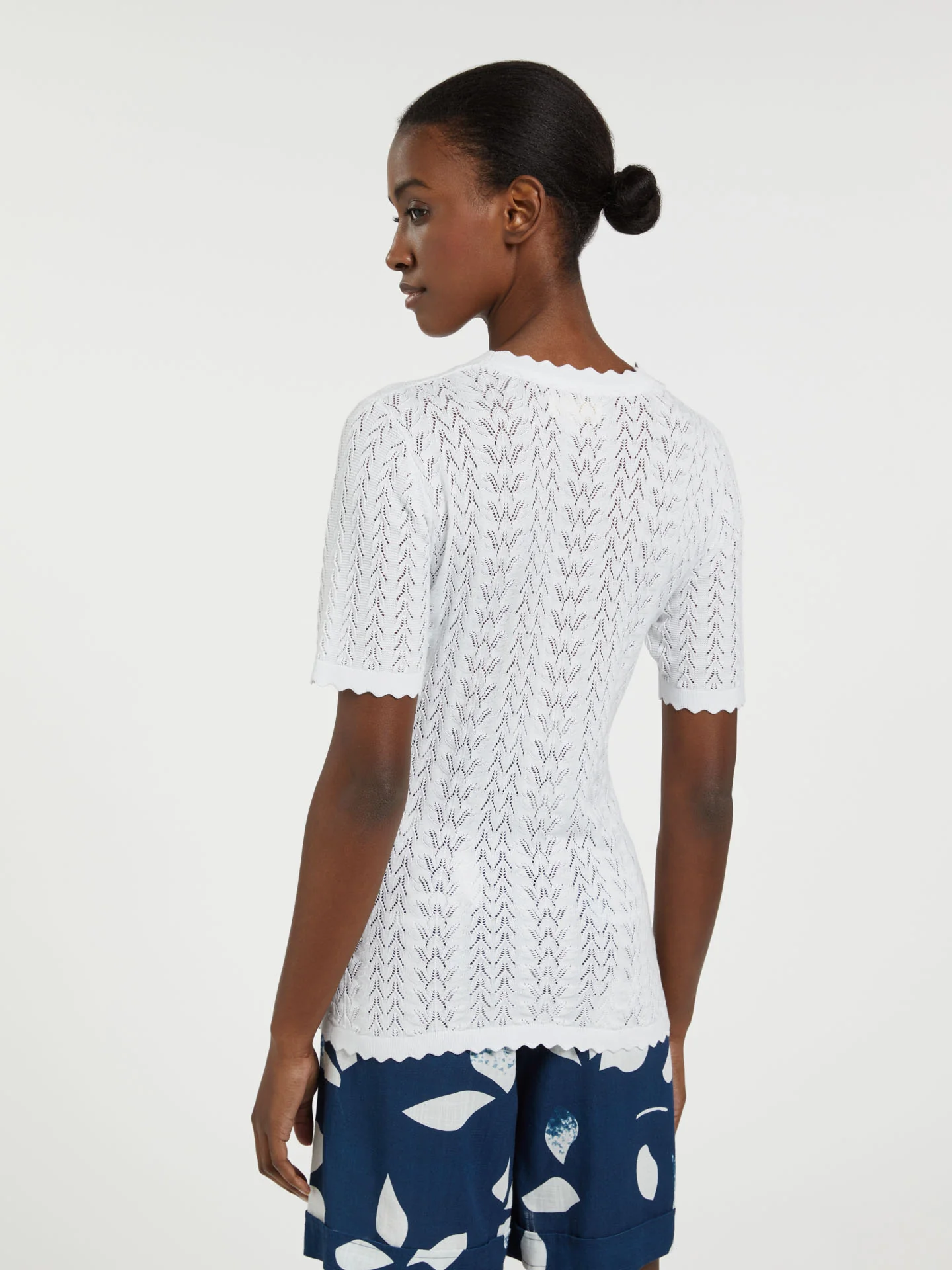 Knit Scalloped Sweater - Image 3