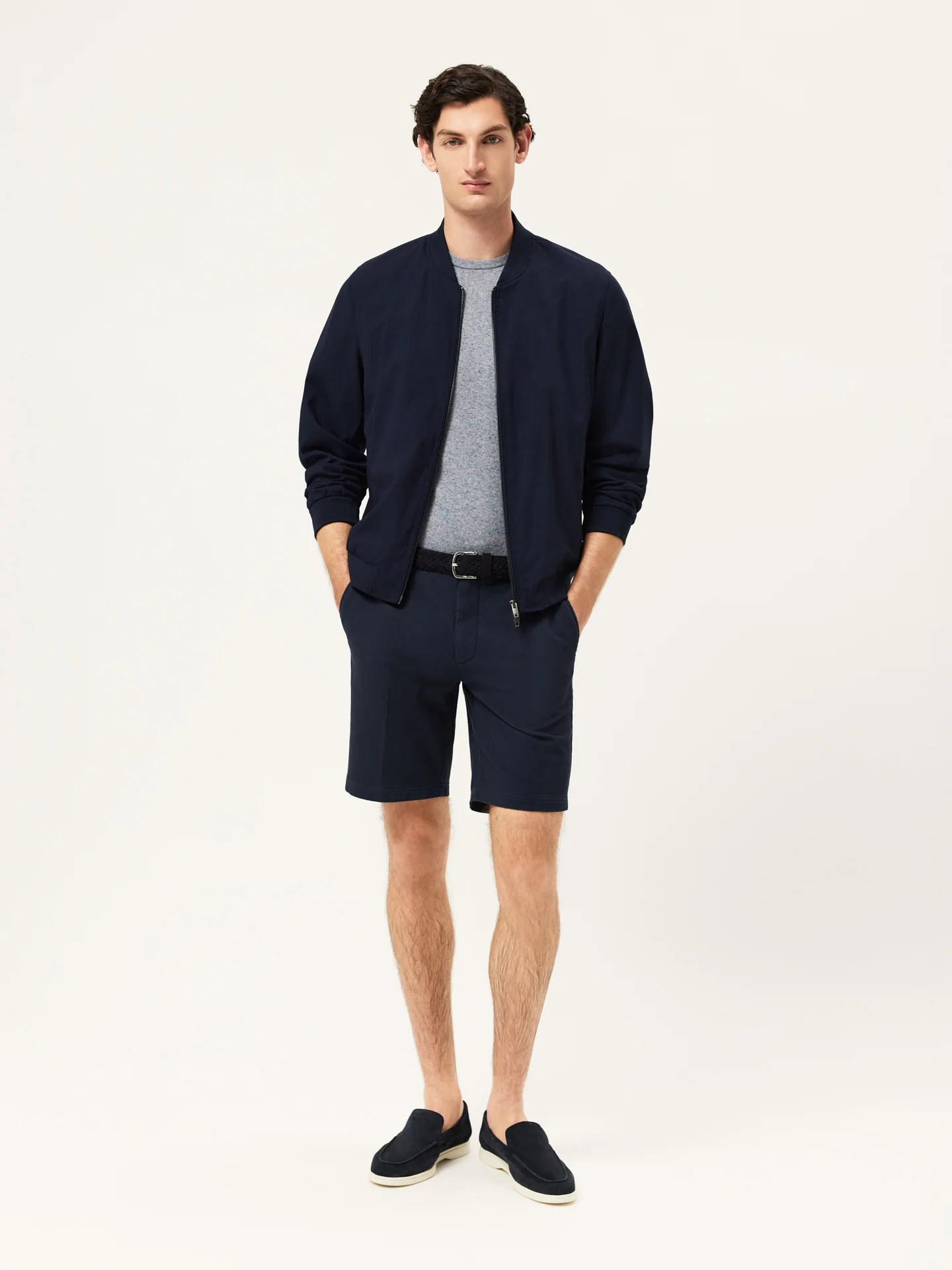 Knitted-Collar Wool Bomber Jacket - Image 5