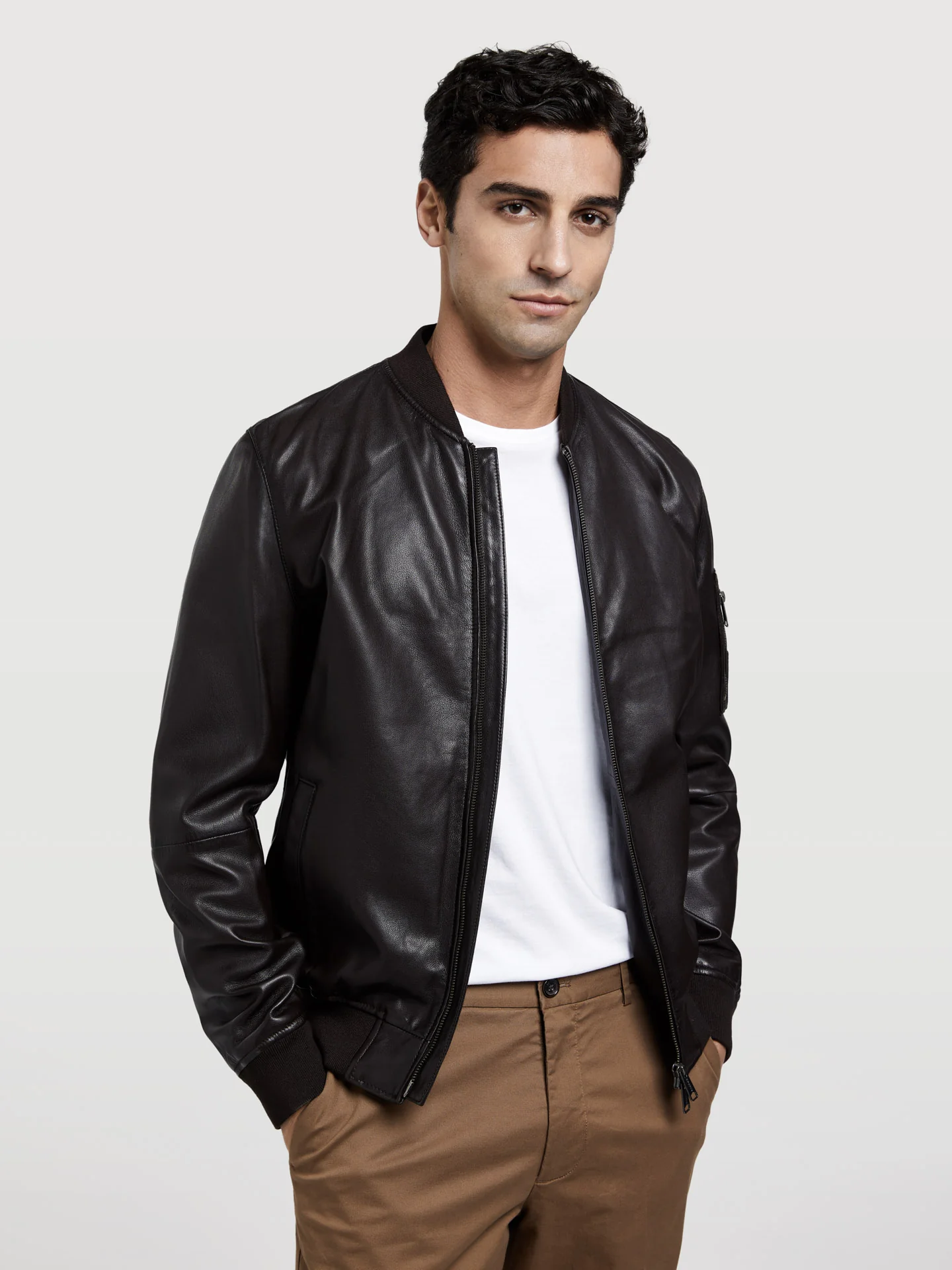 Leather Bomber Jacket - Image 4