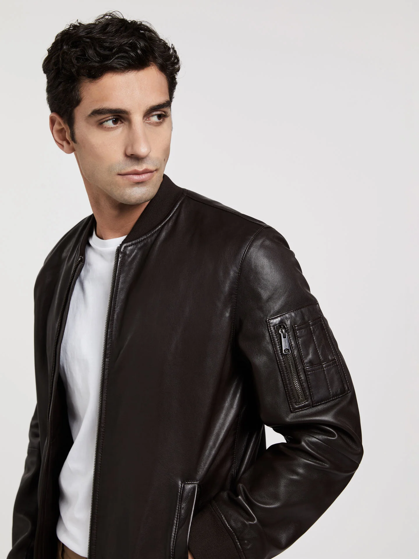Leather Bomber Jacket - Image 5