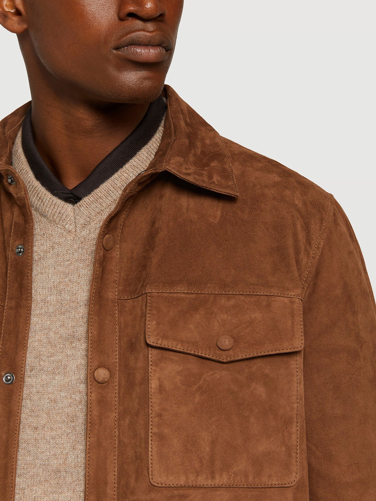 Leather overshirt