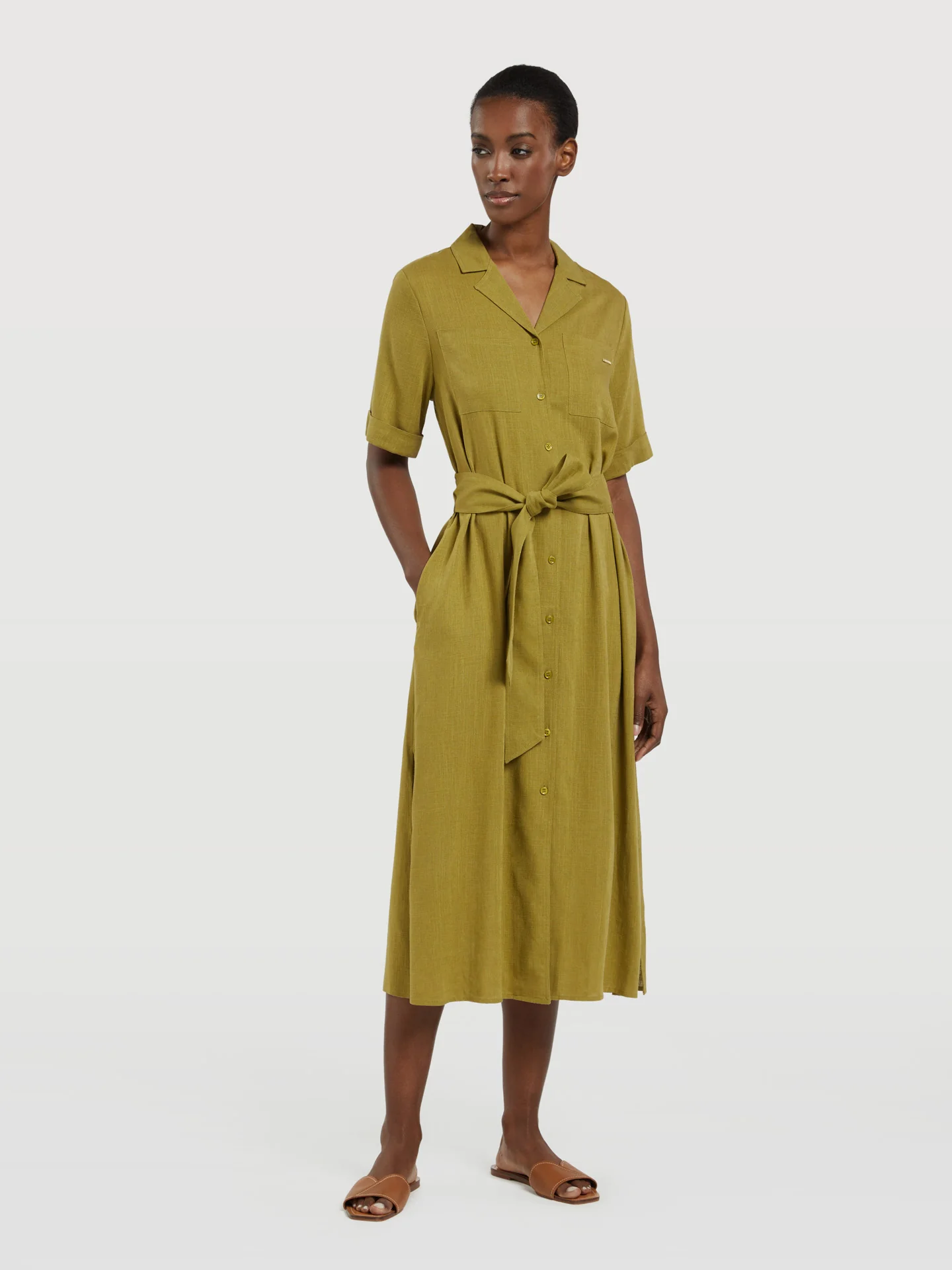 Long Dress With Belt - Image 5