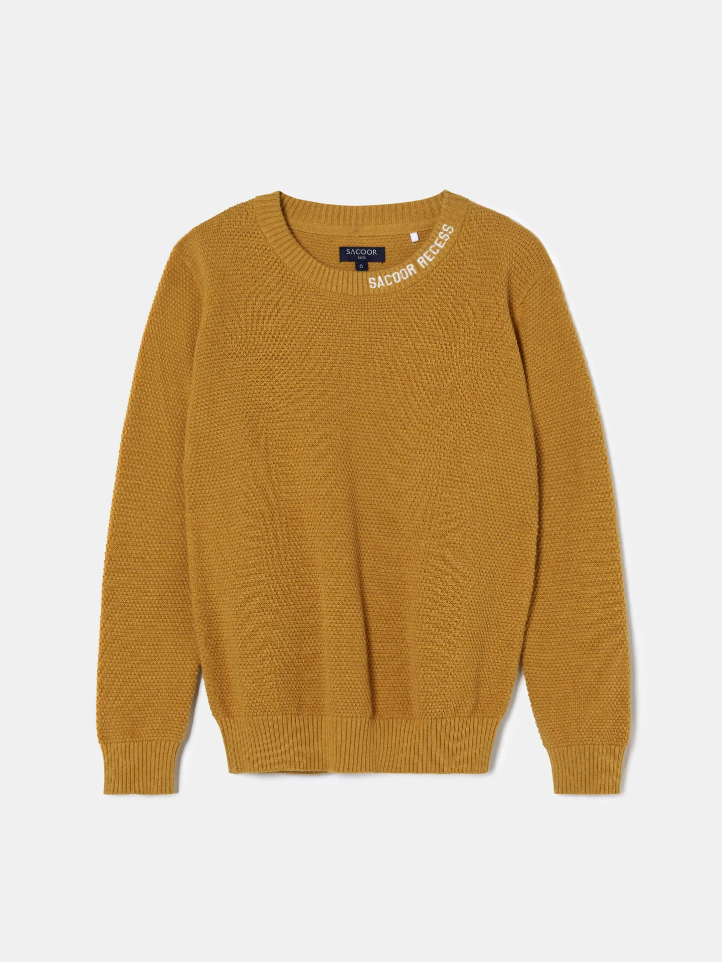 Long Sleeve Crew Neck Waffle Knit Sweater - Image 3