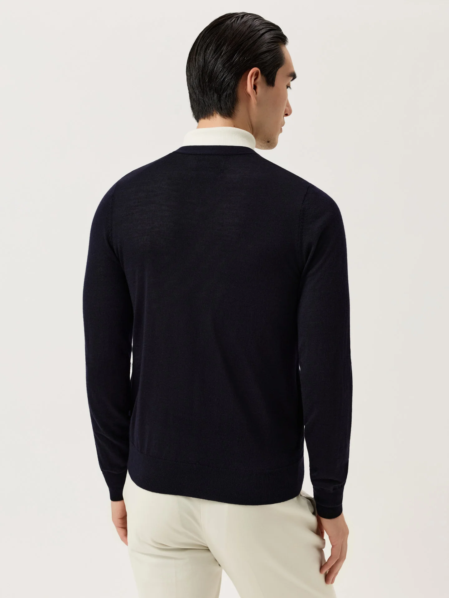 Long-Sleeve Extra Fine Merino Wool Cardigan - Image 3