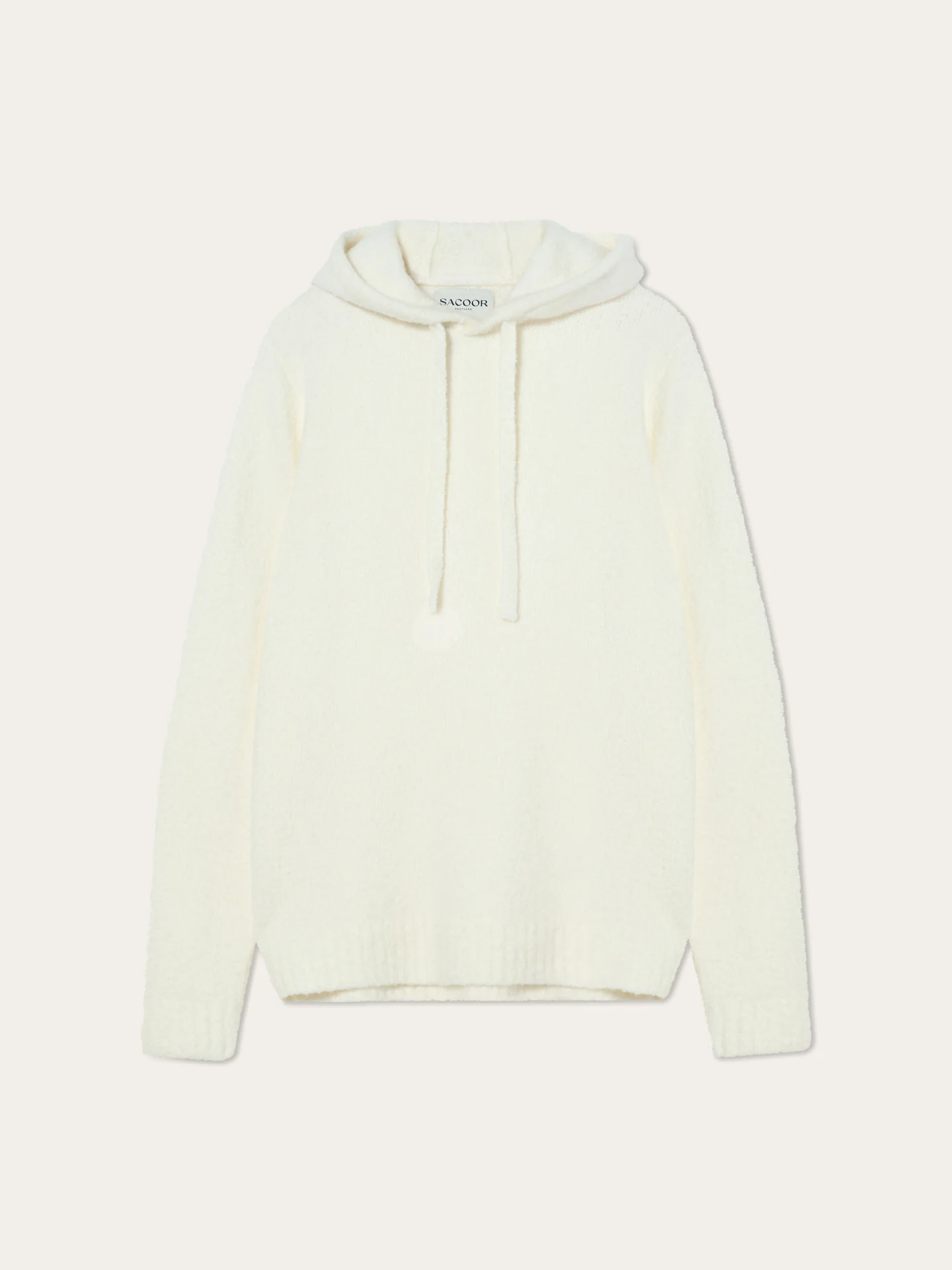Long Sleeve Hooded Sweater In Wool And Cashmere Bouclé Knit - Image 9