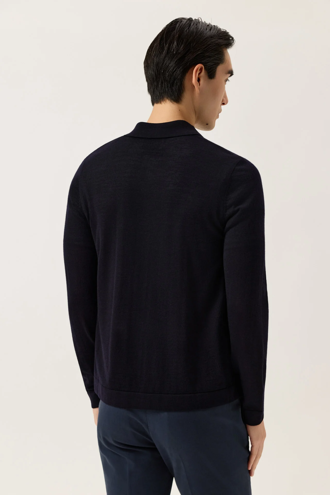 Long Sleeve Shirt Sweater In Extra Fine Merino Wool - Image 3