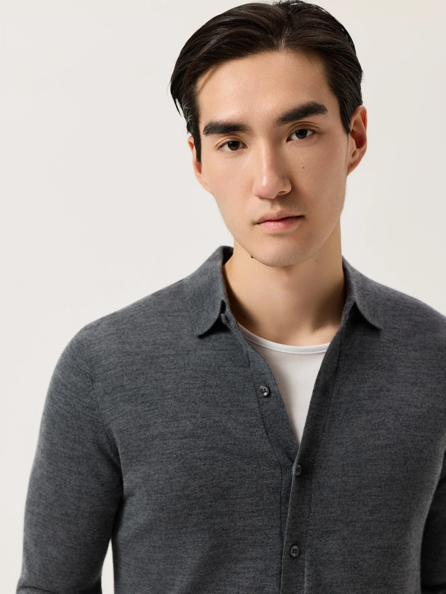 Long Sleeve Shirt Sweater In Extra Fine Merino Wool - Image 5