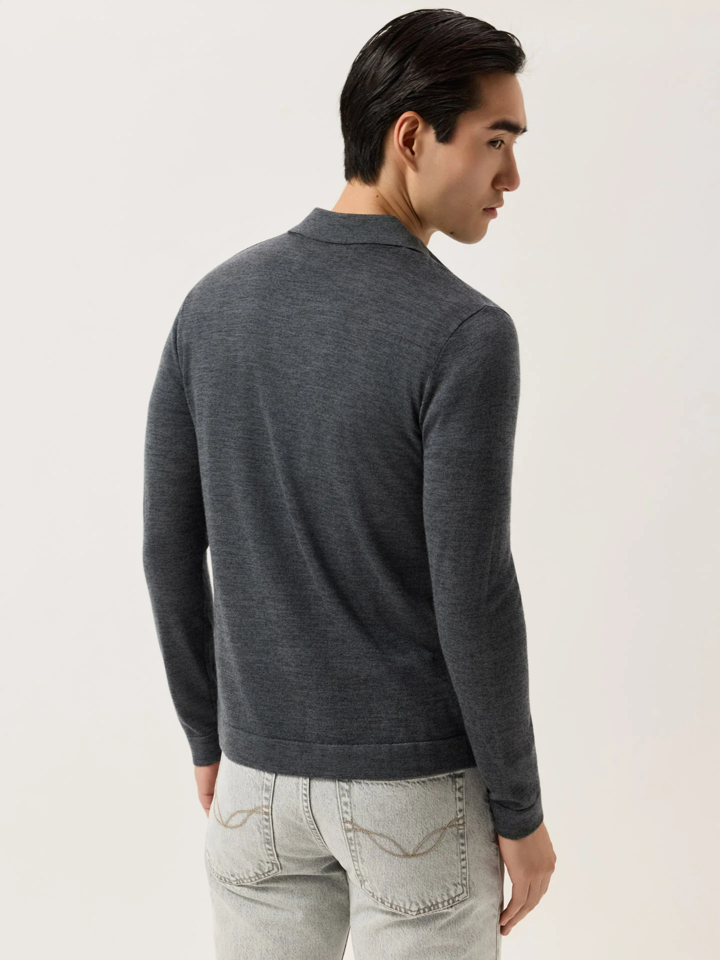 Long Sleeve Shirt Sweater In Extra Fine Merino Wool - Image 7