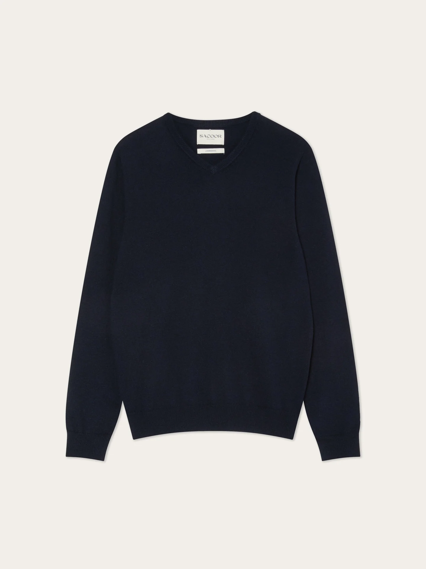 Long Sleeve V-Neck Sweater In Fine Lambswool - Image 9