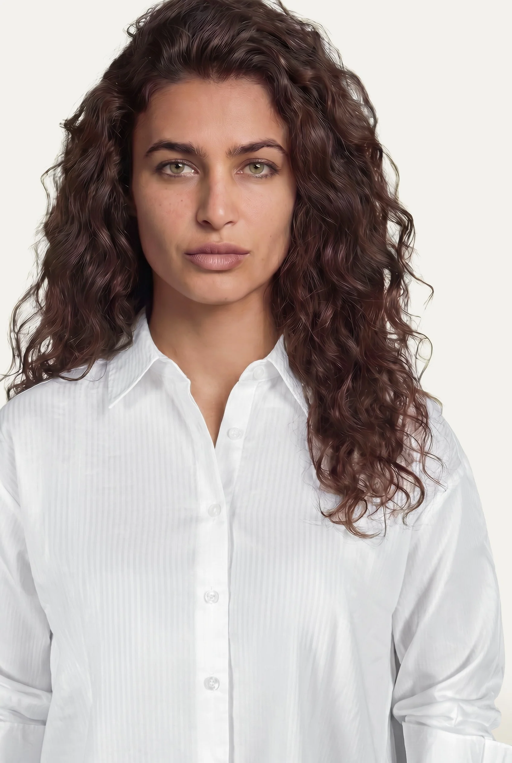Loose Fit Cotton Shirt With Clean Collar And Special Cuff Button - Image 2