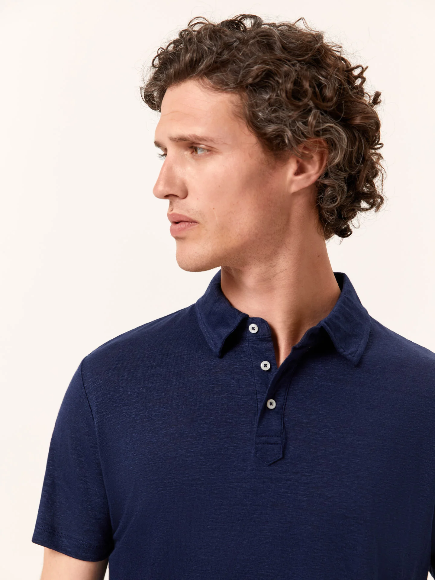 Luxe Leisure Edition Regular fit Linen jersey polo shirt