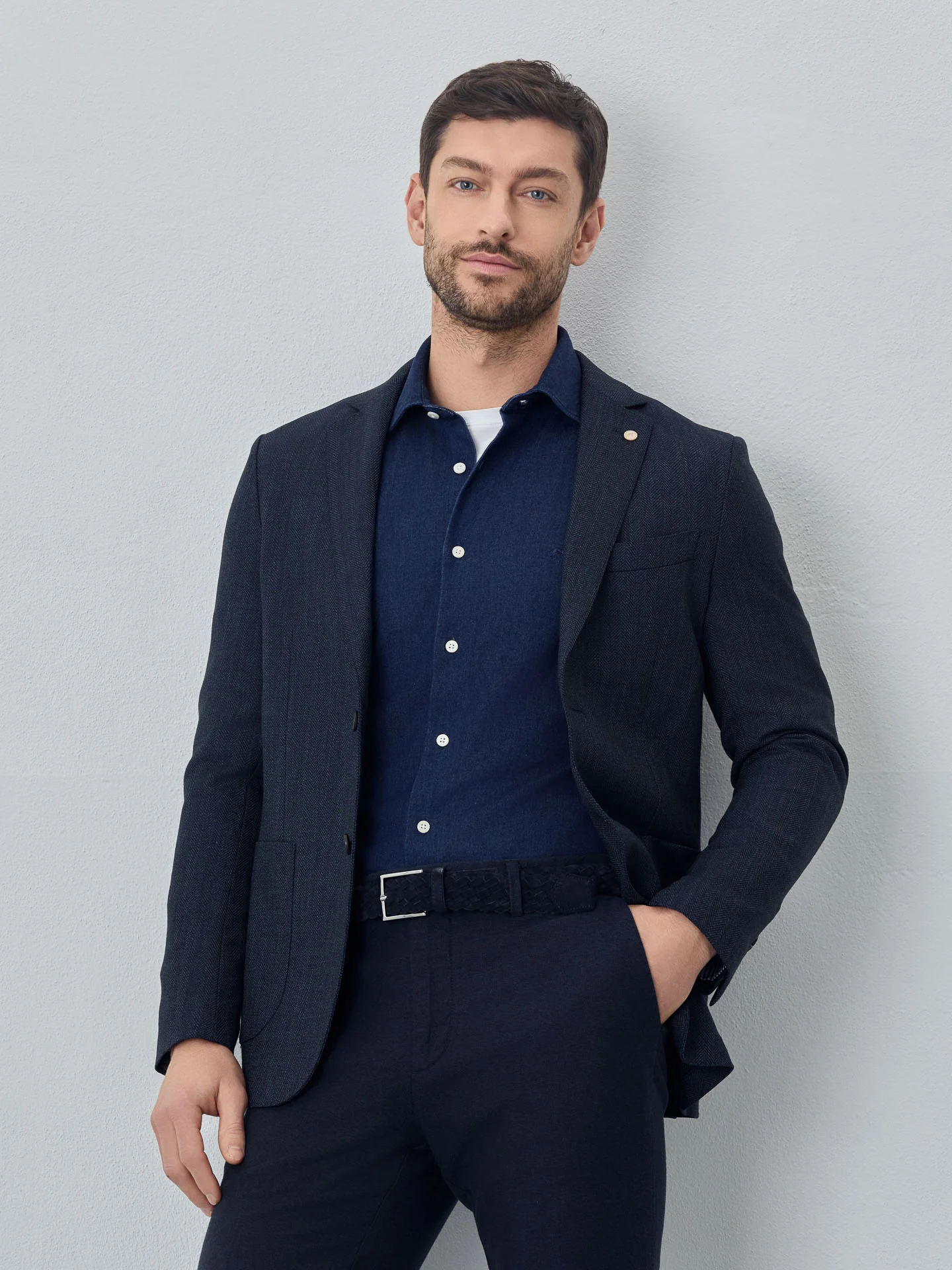 Luxeleisure Edition herringbone bi-stretch blazer