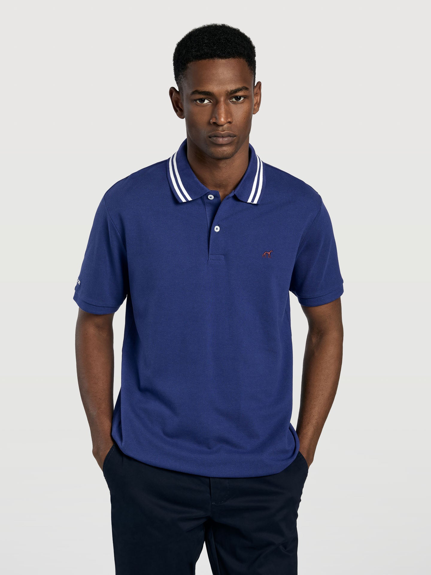 Luxeleisure Edition Regular fit piqué polo shirt with contrast stripes - Image 2