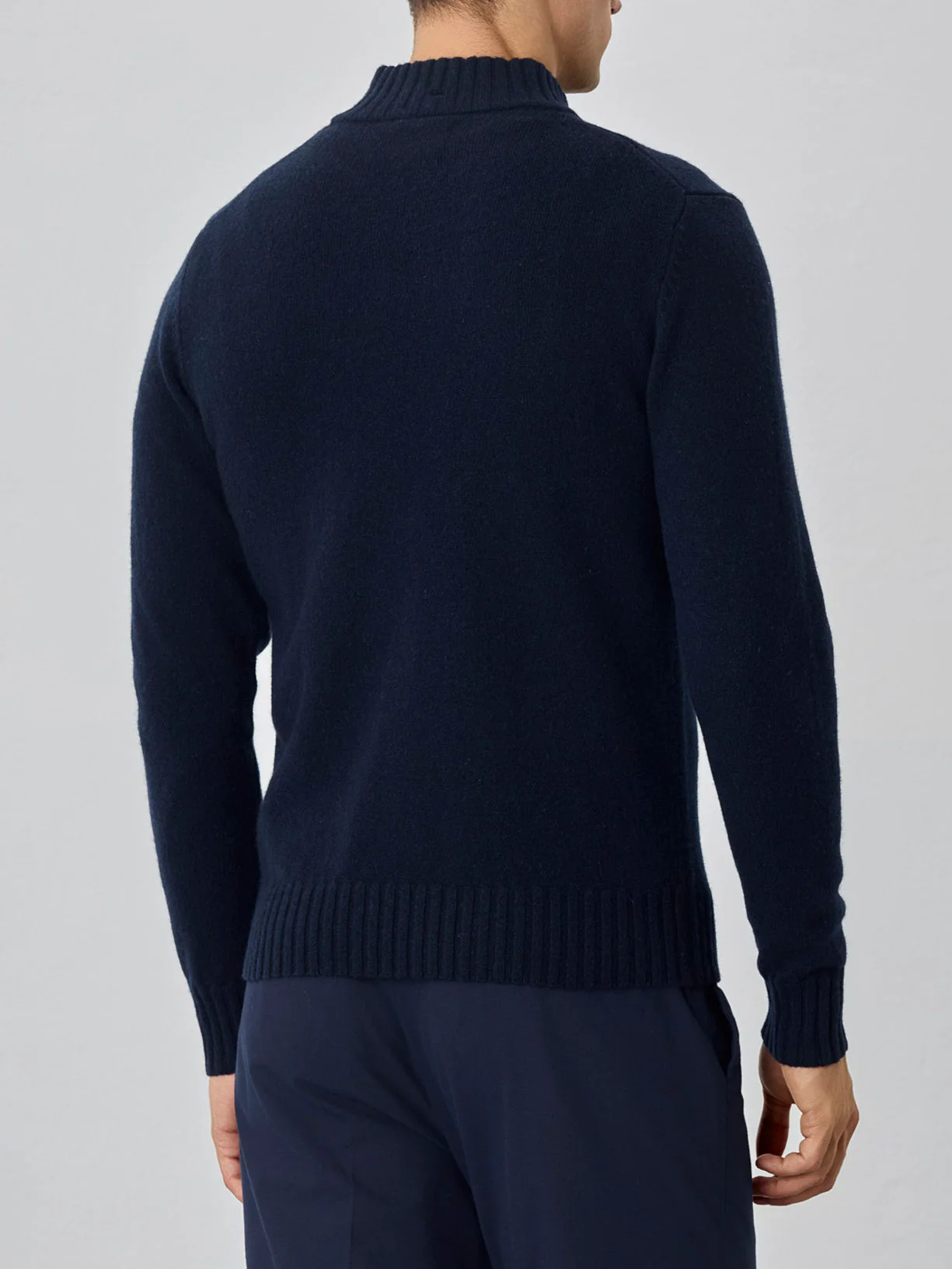 Machine Washable Half-Zip Sweater With Long Sleeves In Lambswool - Image 3