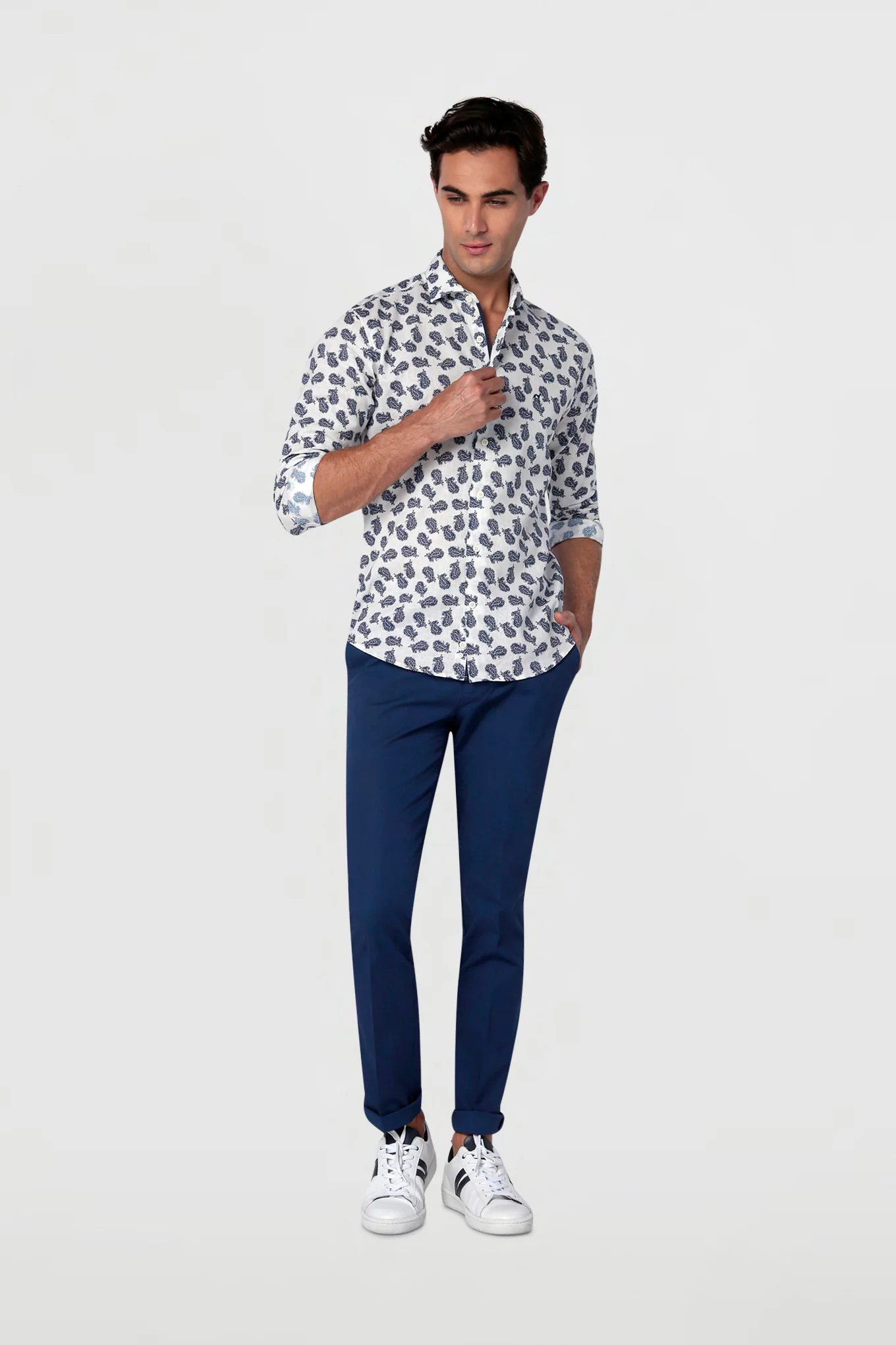 Men's Casual Slim Fit Chino Trousers - Image 2