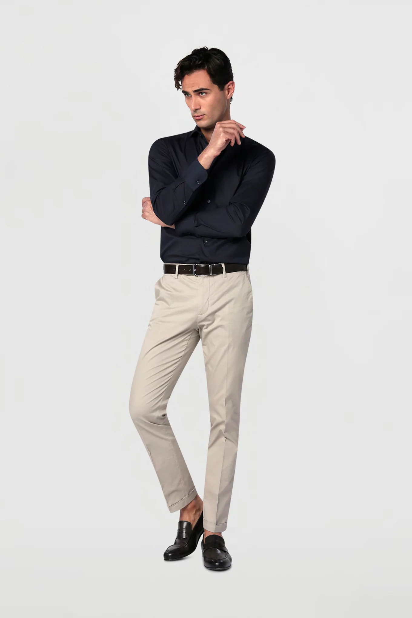 Men's Casual Slim Fit Chino Trousers - Image 3