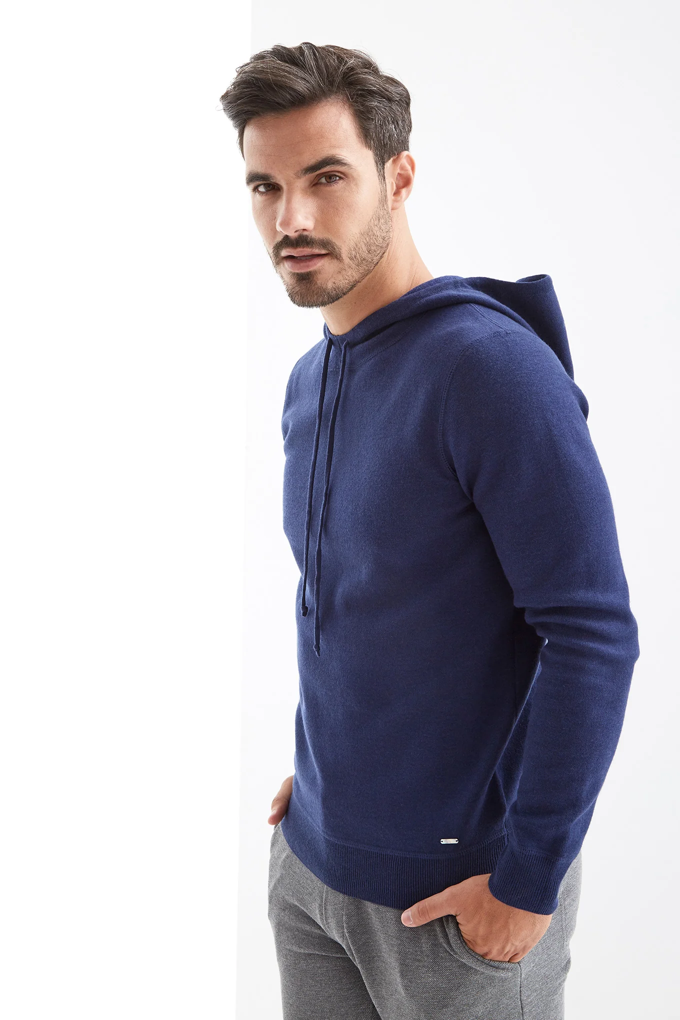 Men's Knit Hooded Sweater - Image 3