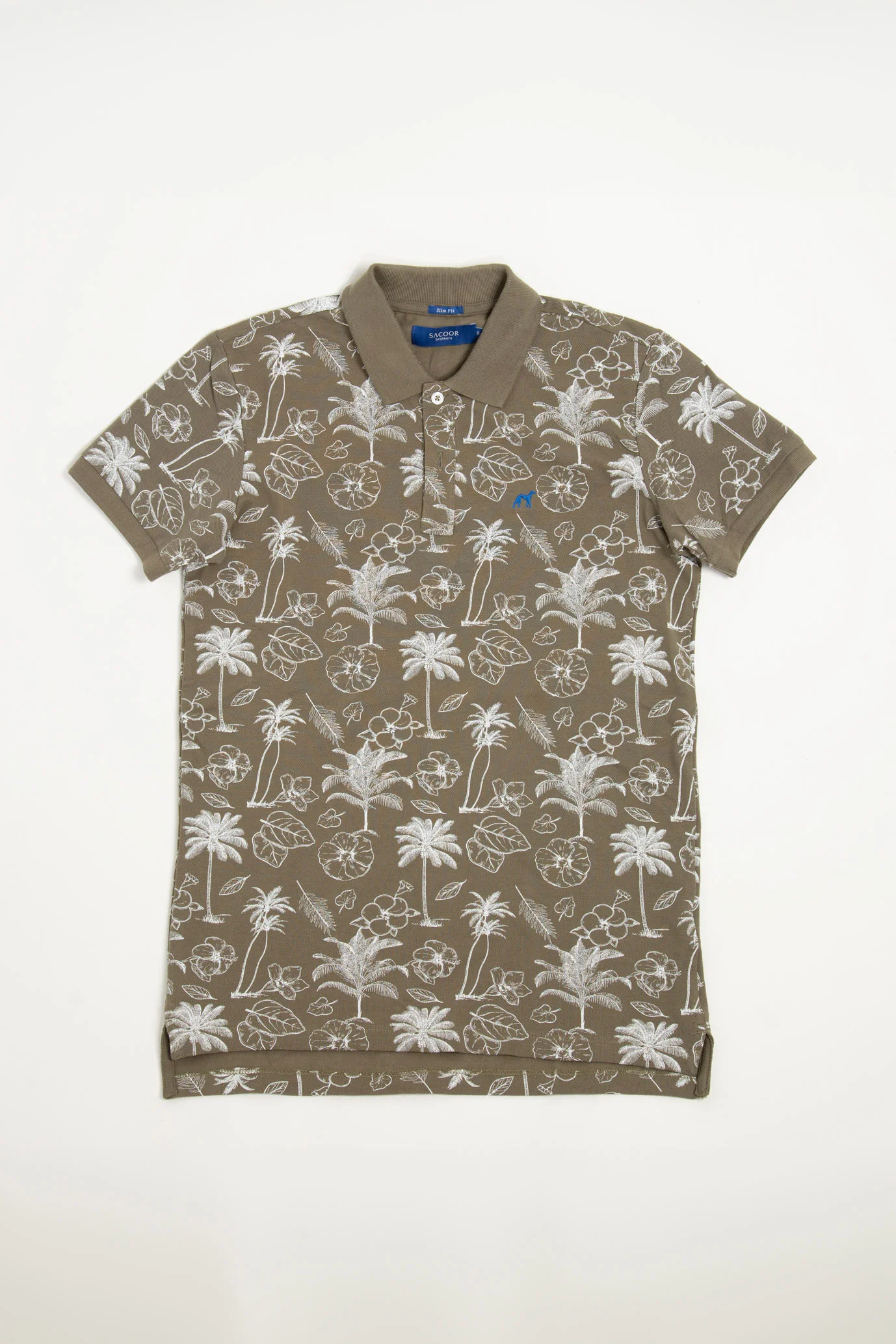 Men's Slim fit Polo piquet with floral print