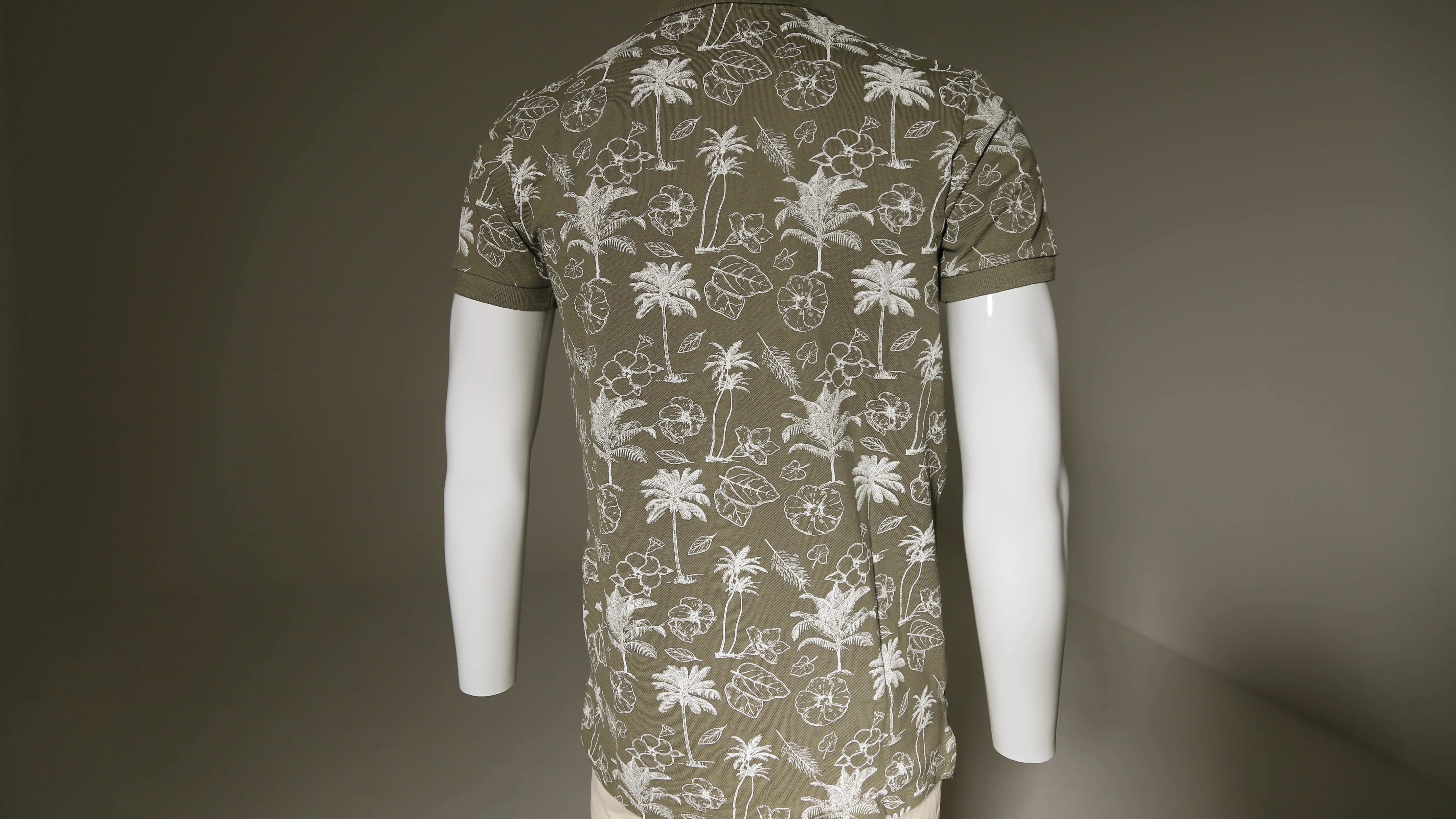 Men's Slim fit Polo piquet with floral print - Image 3