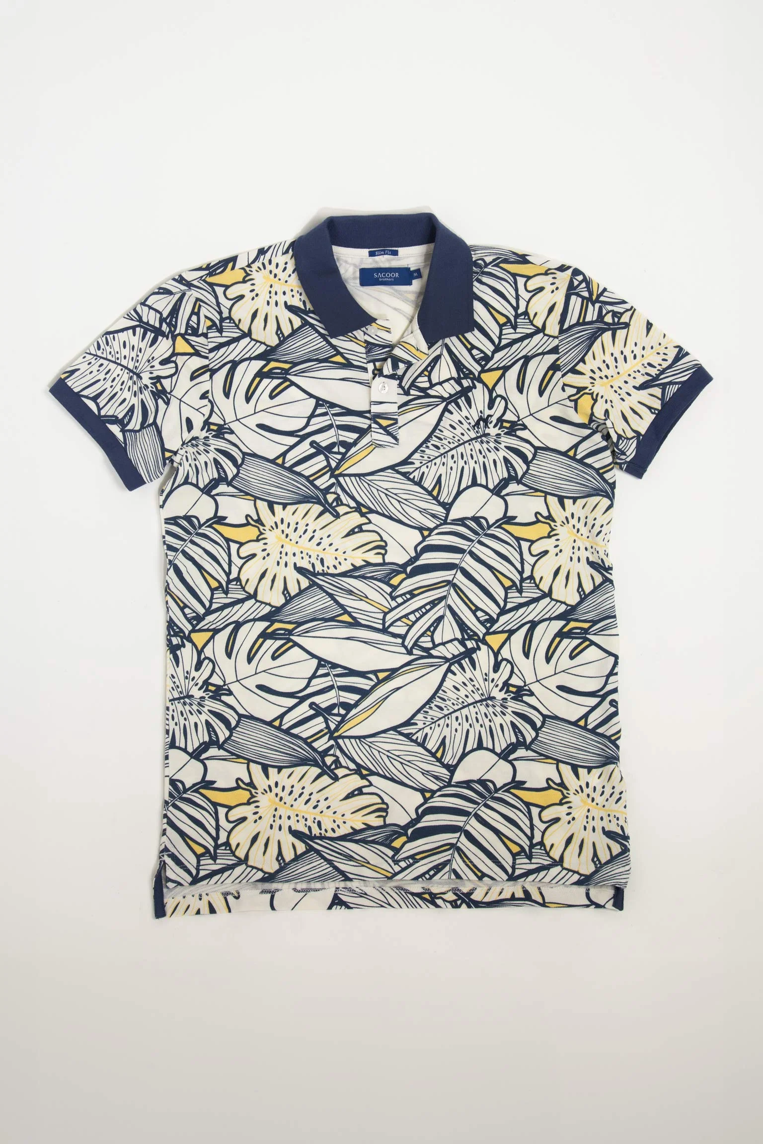 Men's Slim fit Polo piquet with floral print - Image 4