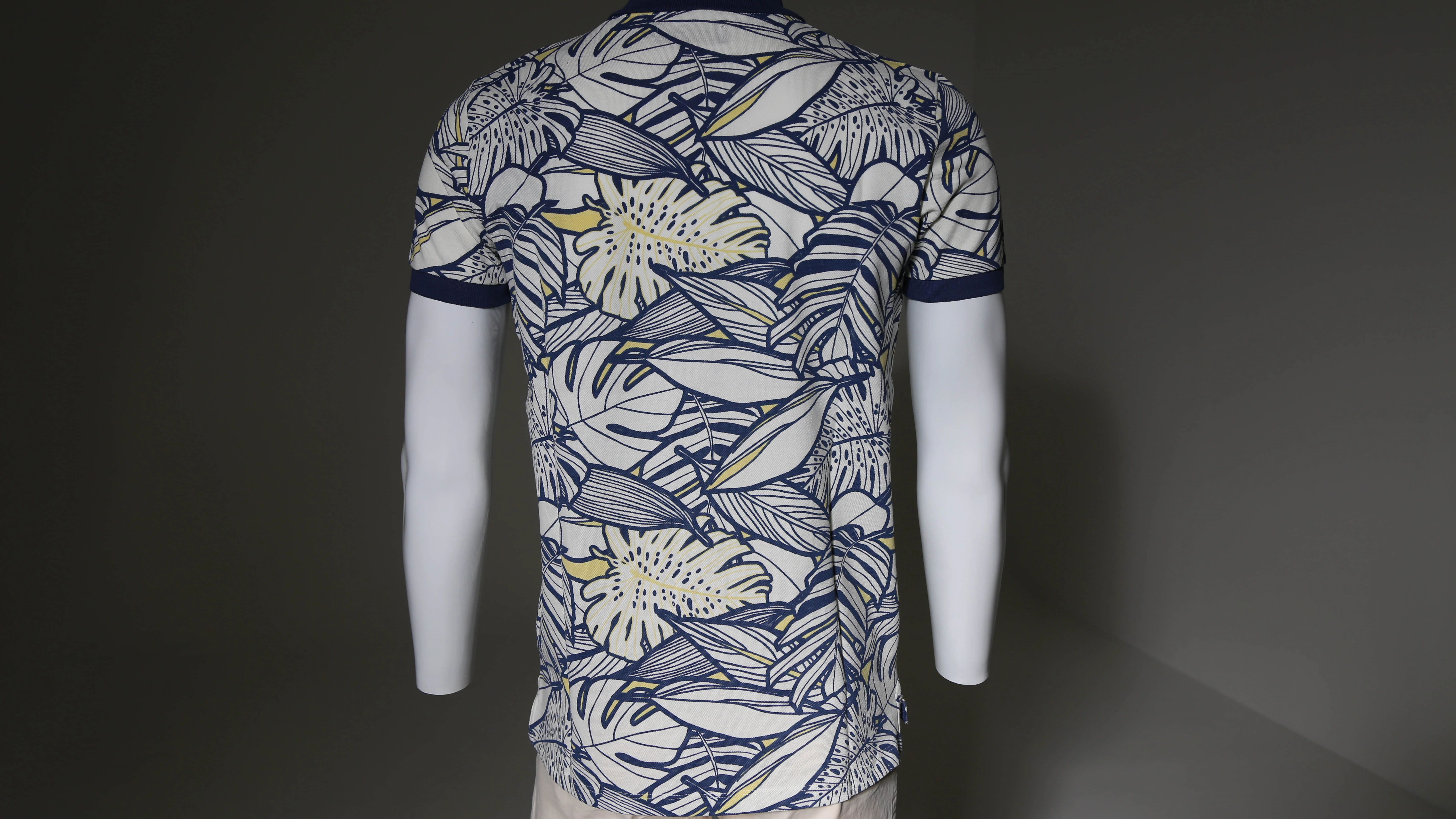 Men's Slim fit Polo piquet with floral print - Image 6