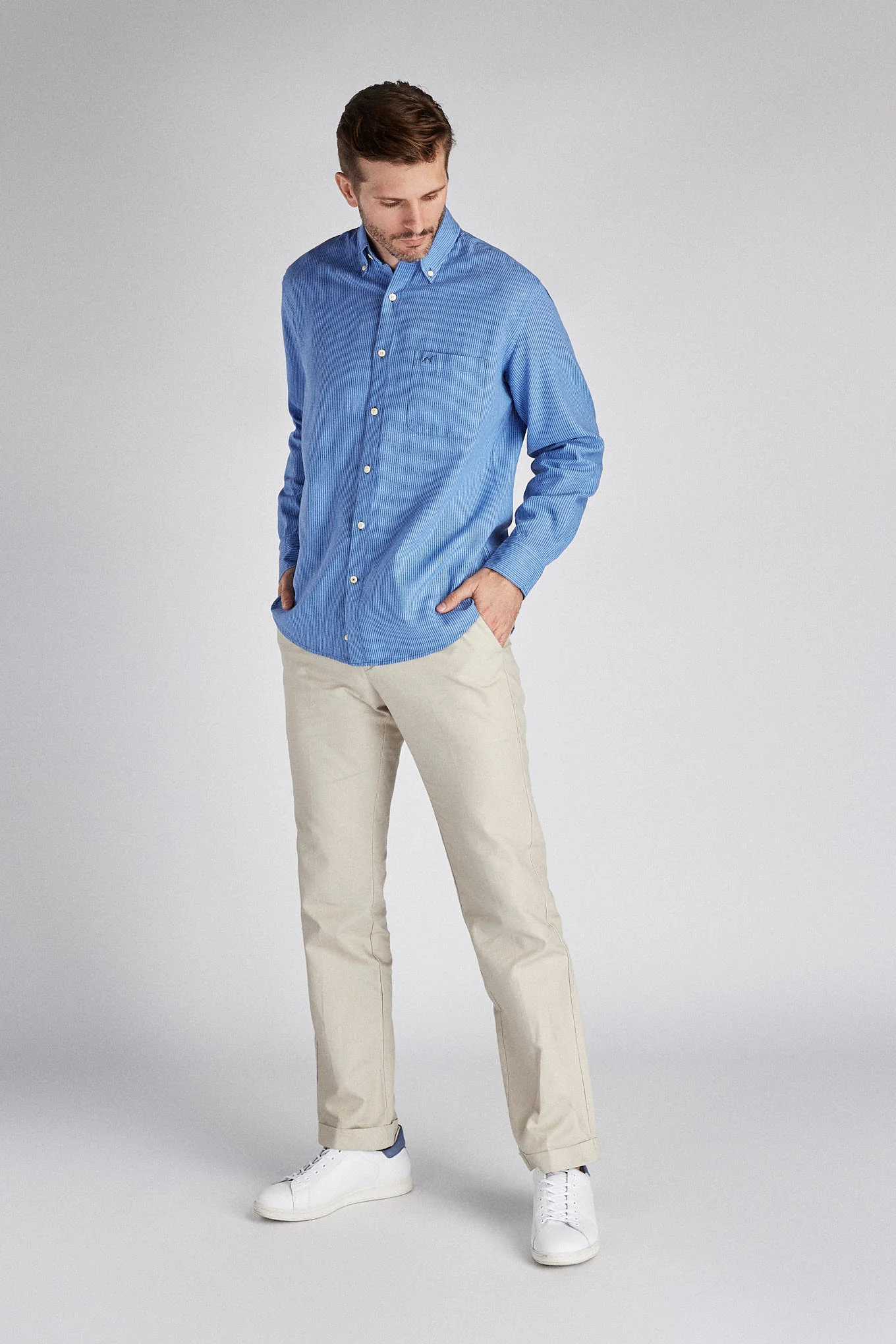 Men's Sport Regular Fit Linen and Cotton Shirt - Image 2