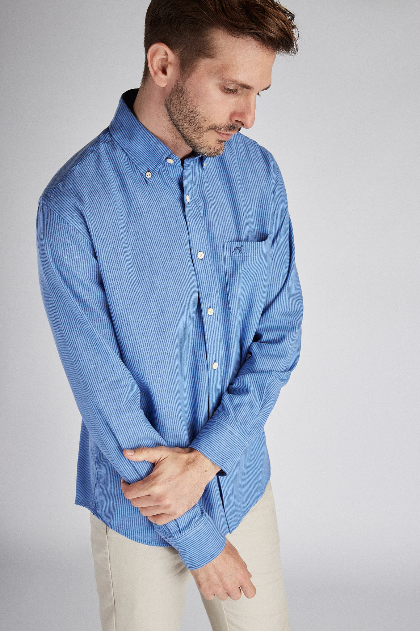 Men's Sport Regular Fit Linen and Cotton Shirt - Image 4