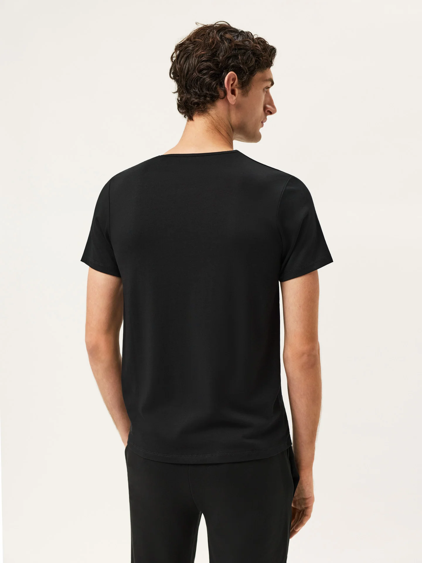 Mercerized Lyocell Cotton T-Shirt With Sleeve Logo - Image 3