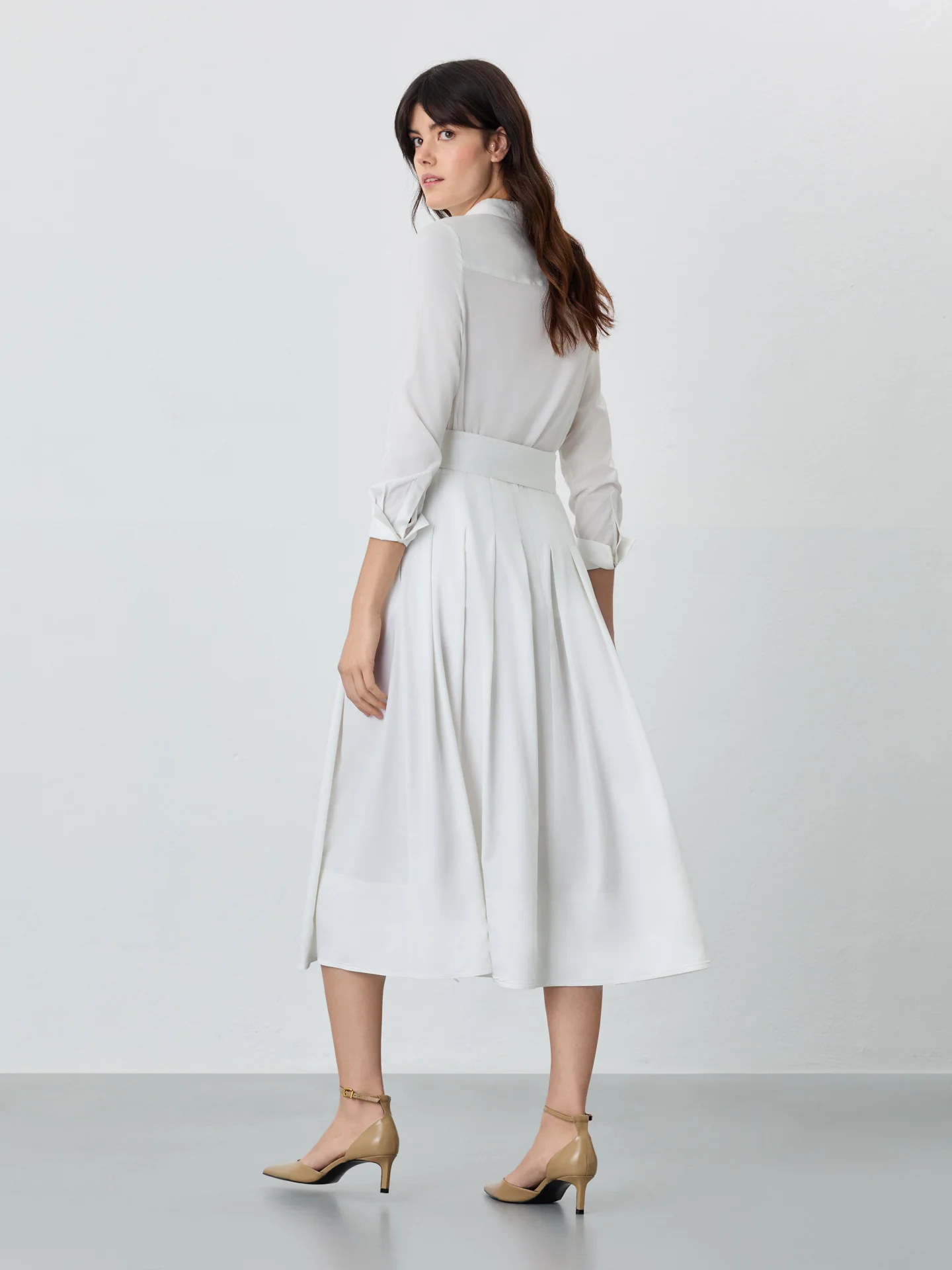 Midi Skirt In Tencel Blend With Belt - Image 6
