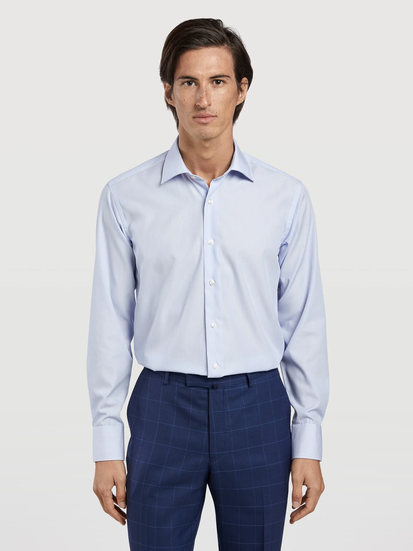 OXFORD COLLAR SLIM FIT SINGLE CUFF.LIQUID AMONIAC FINISHING