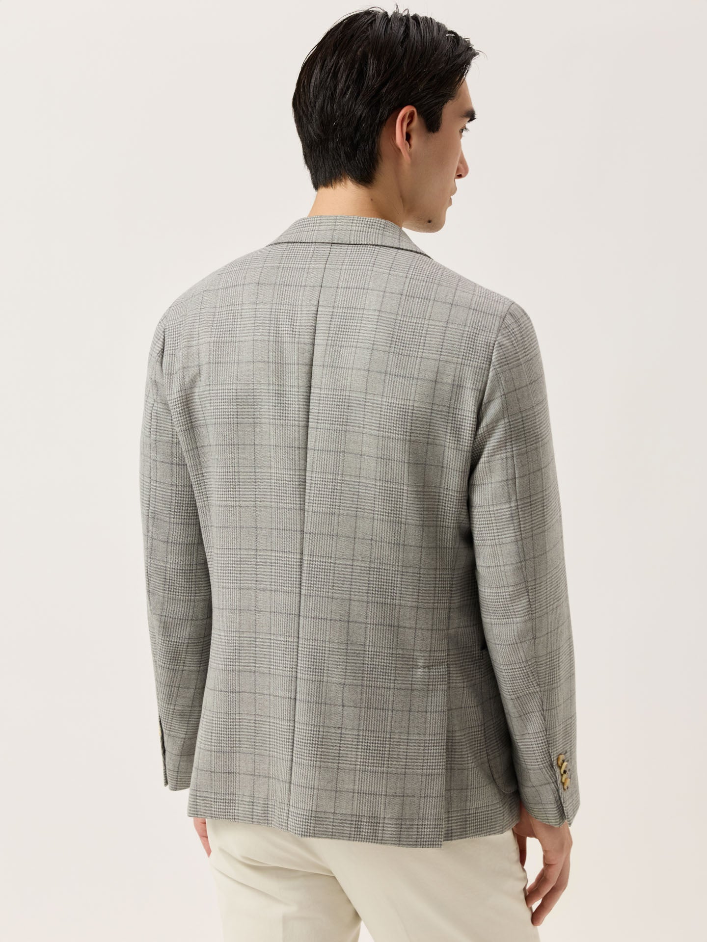 Plaid Wool Blazer With Patch Pockets - Image 2