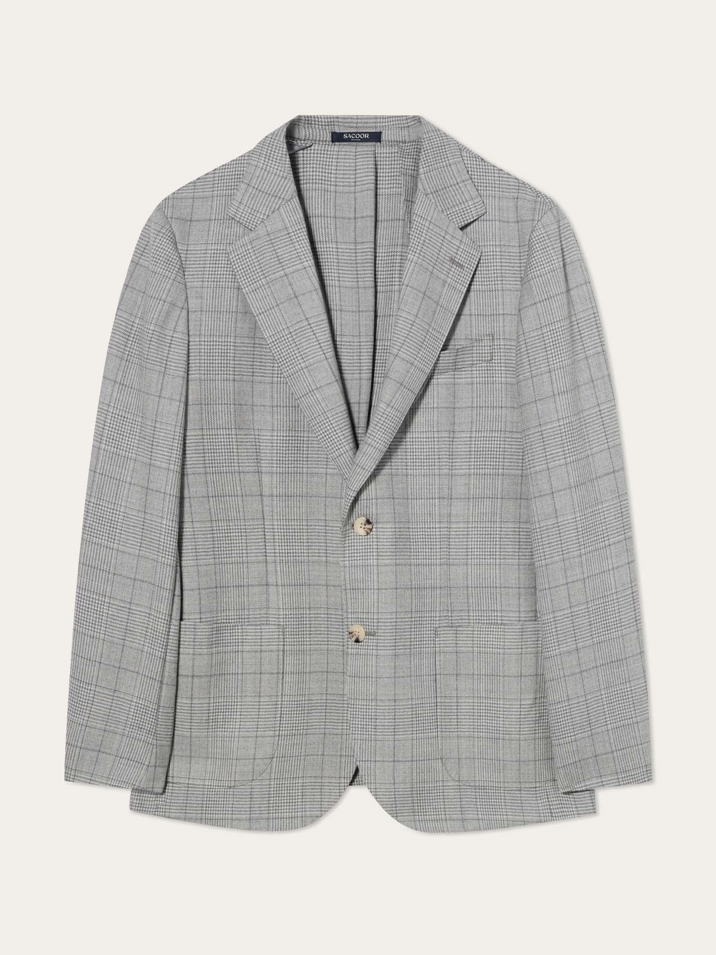 Plaid Wool Blazer With Patch Pockets - Image 3