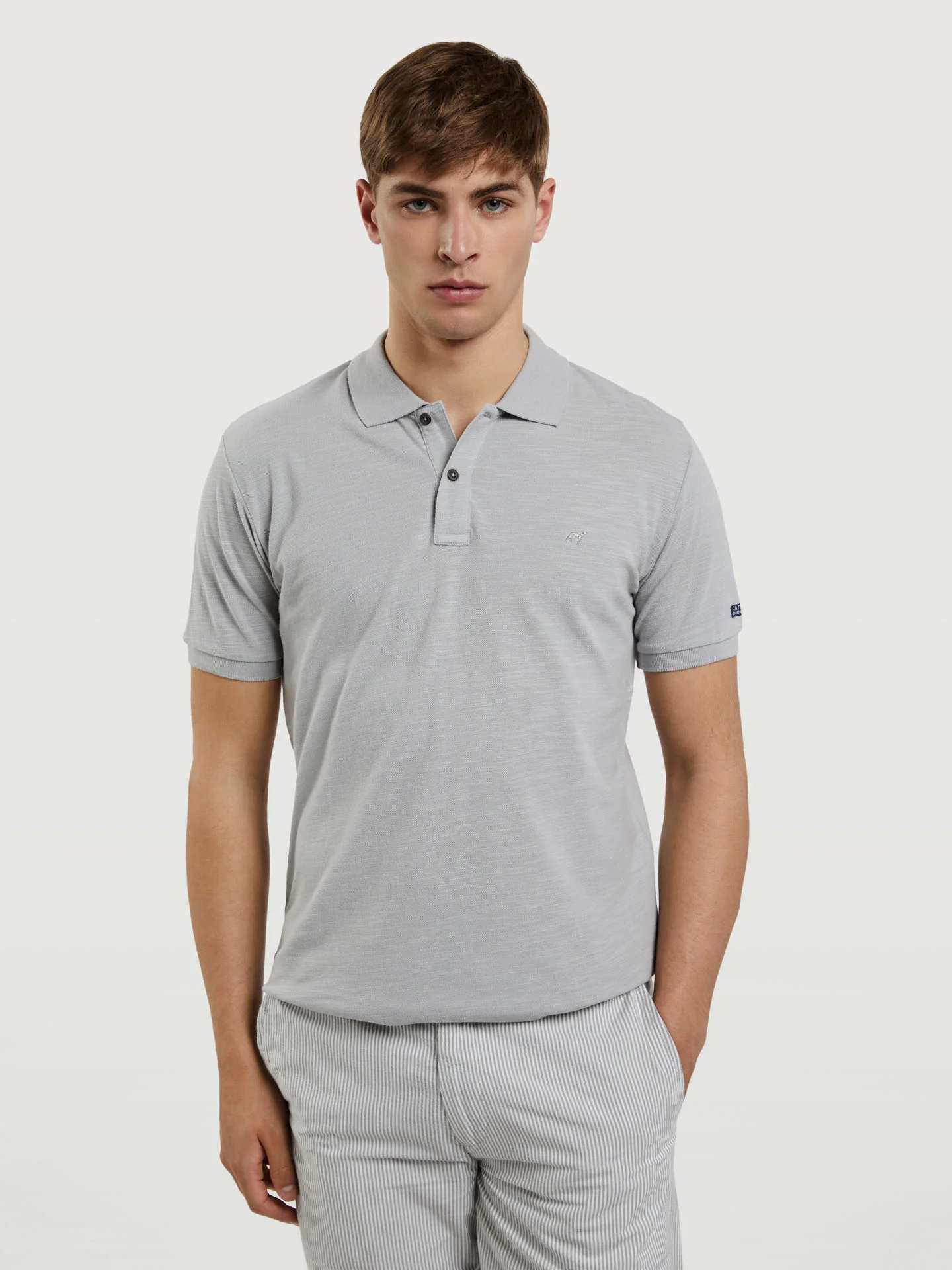 Polo Piqué Shirt With Slub Effect - Image 4
