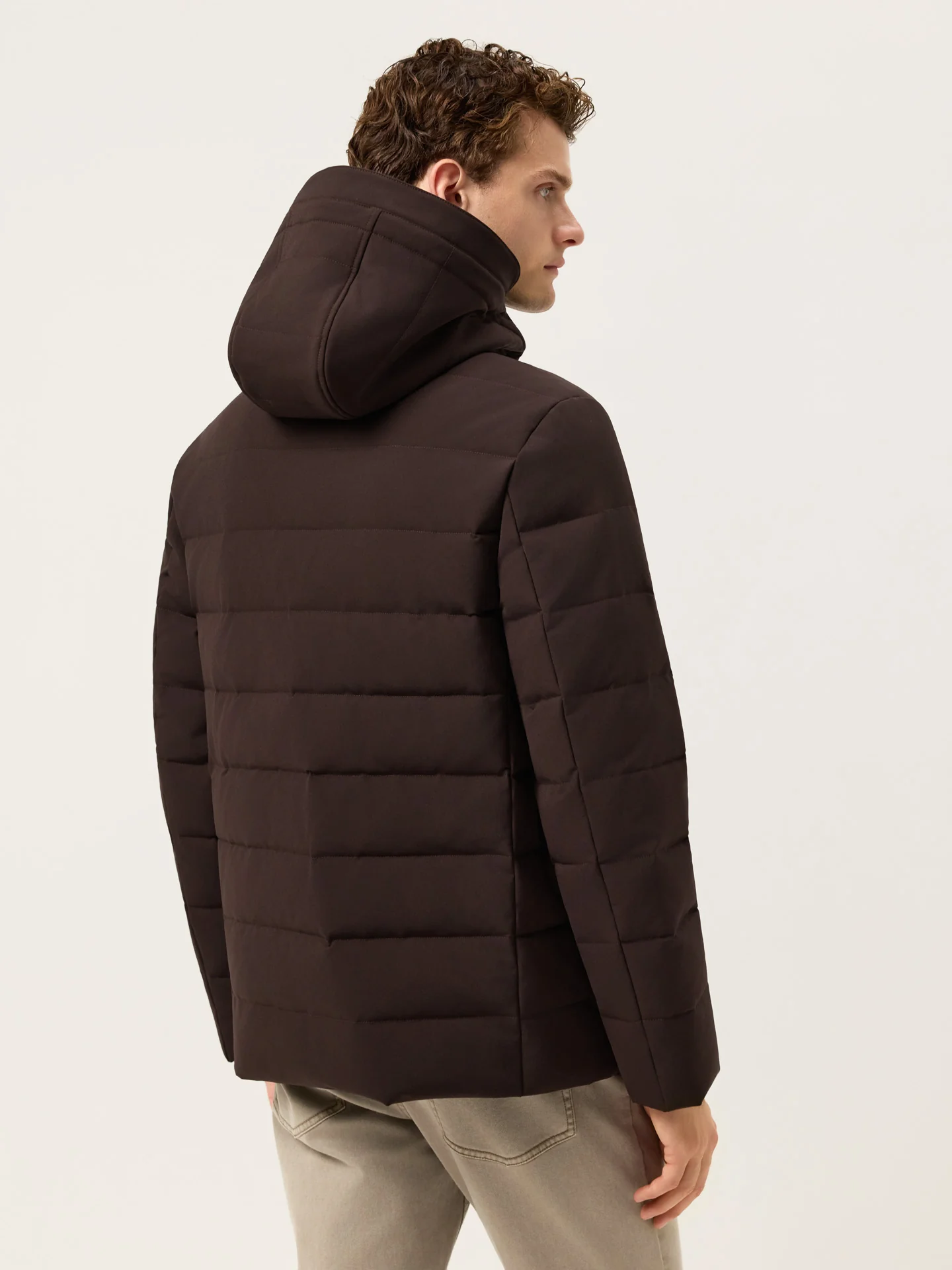Real Down Jacket With Snap-Off Hood - Image 5