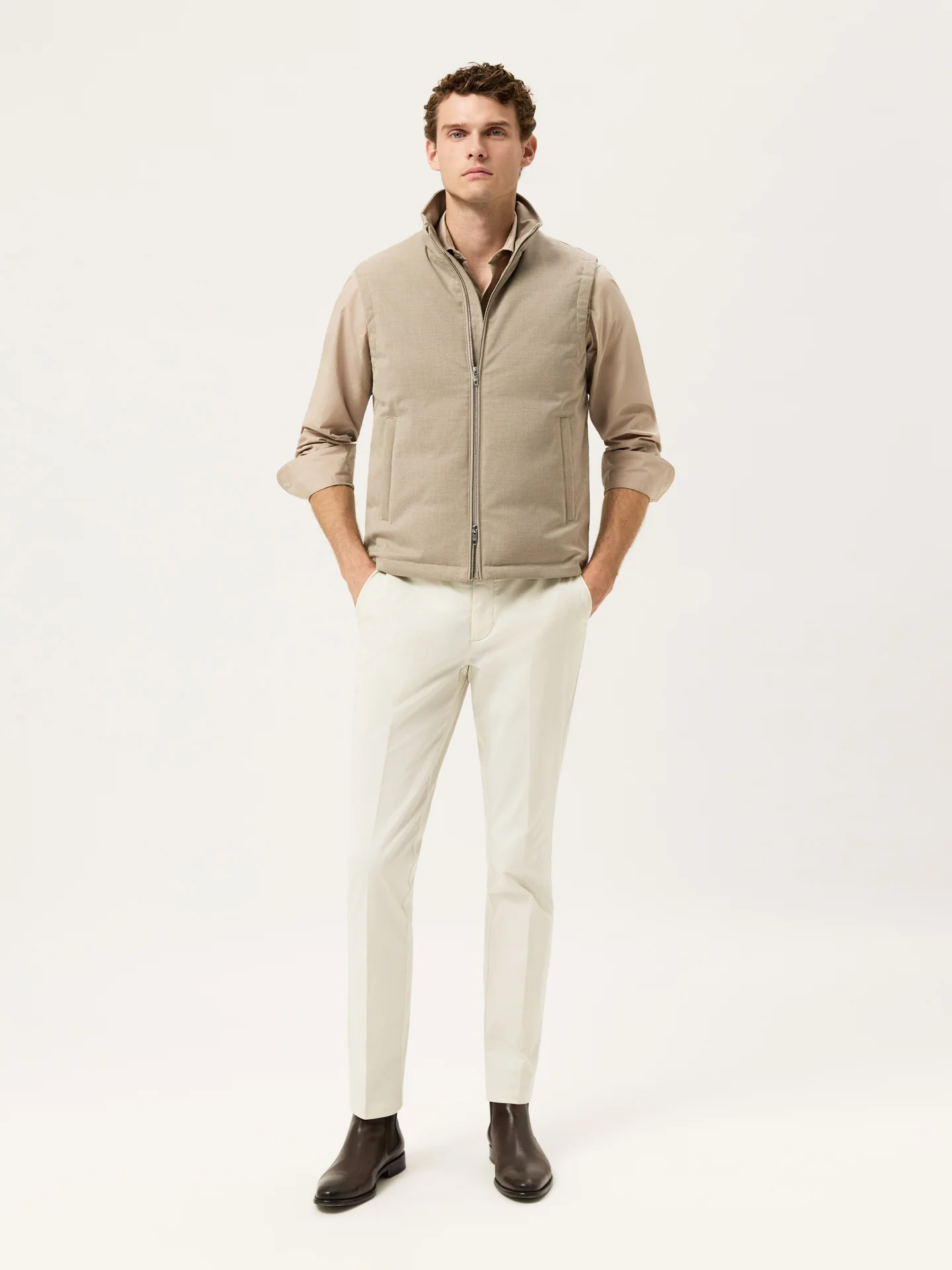 Real Down Waiscoat With Metal Logo Plate - Image 3