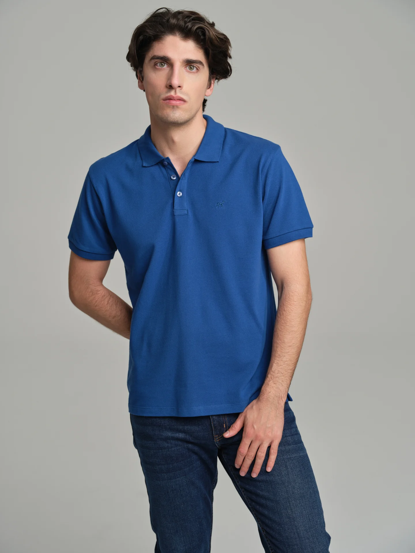 Regular fit basic piquet polo shirt - Image 2