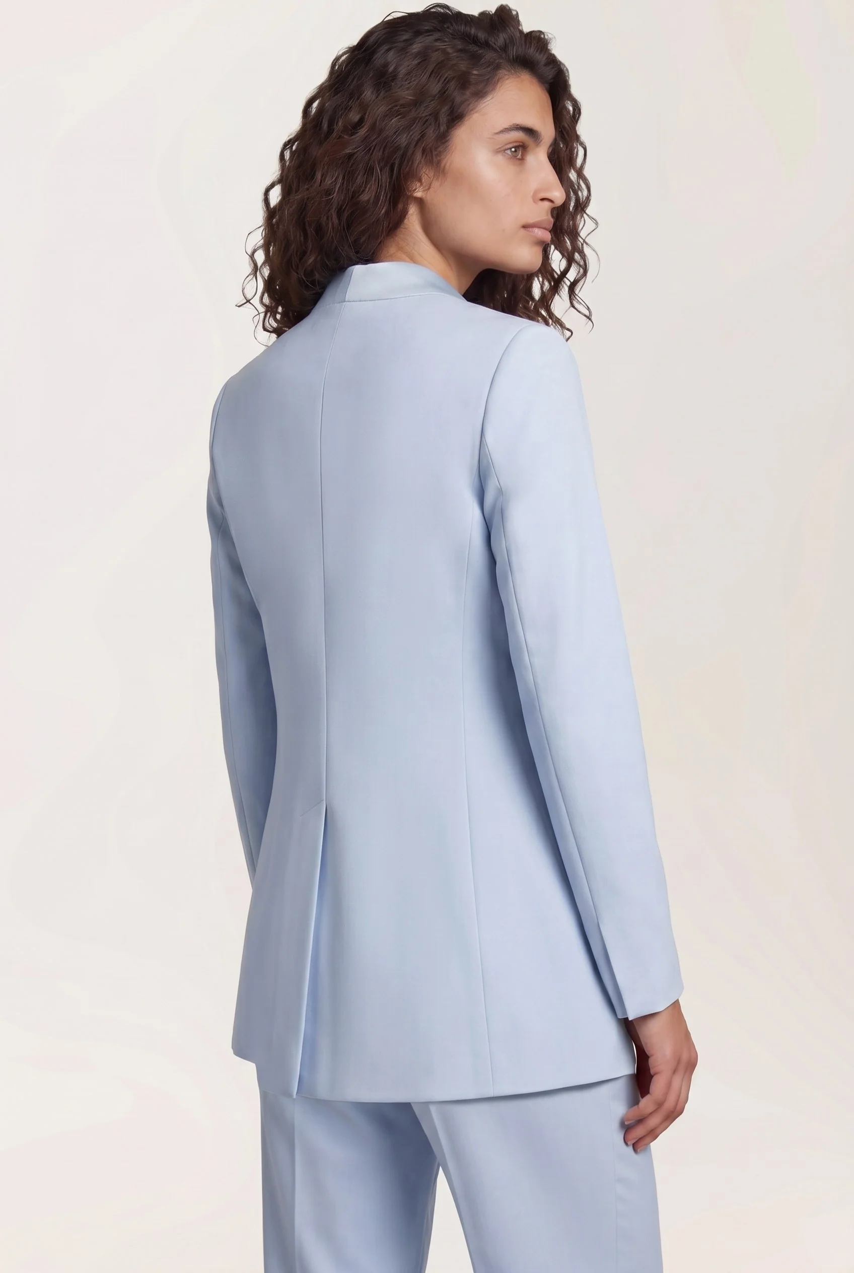 Regular Fit Blazer In Viscose And Linen Blend With Faux Shawl Lapel - Image 3