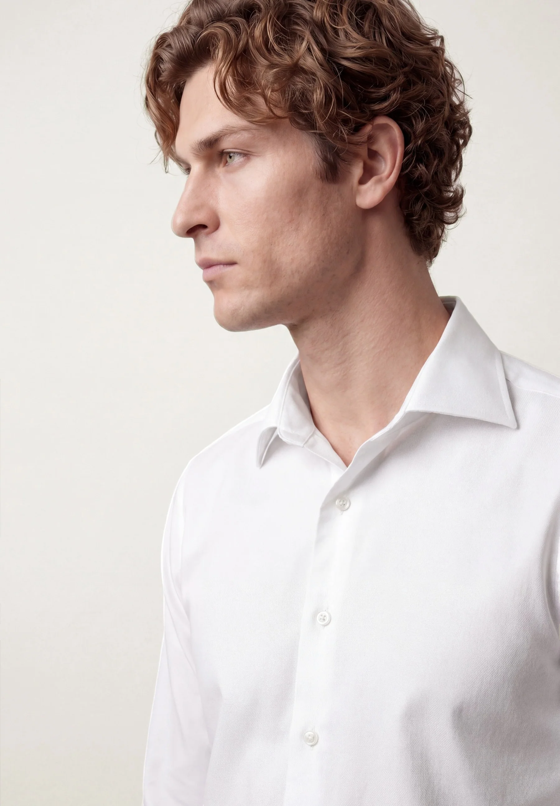 Regular Fit Business Twill Cotton Shirt with Oxford Collar - Image 2