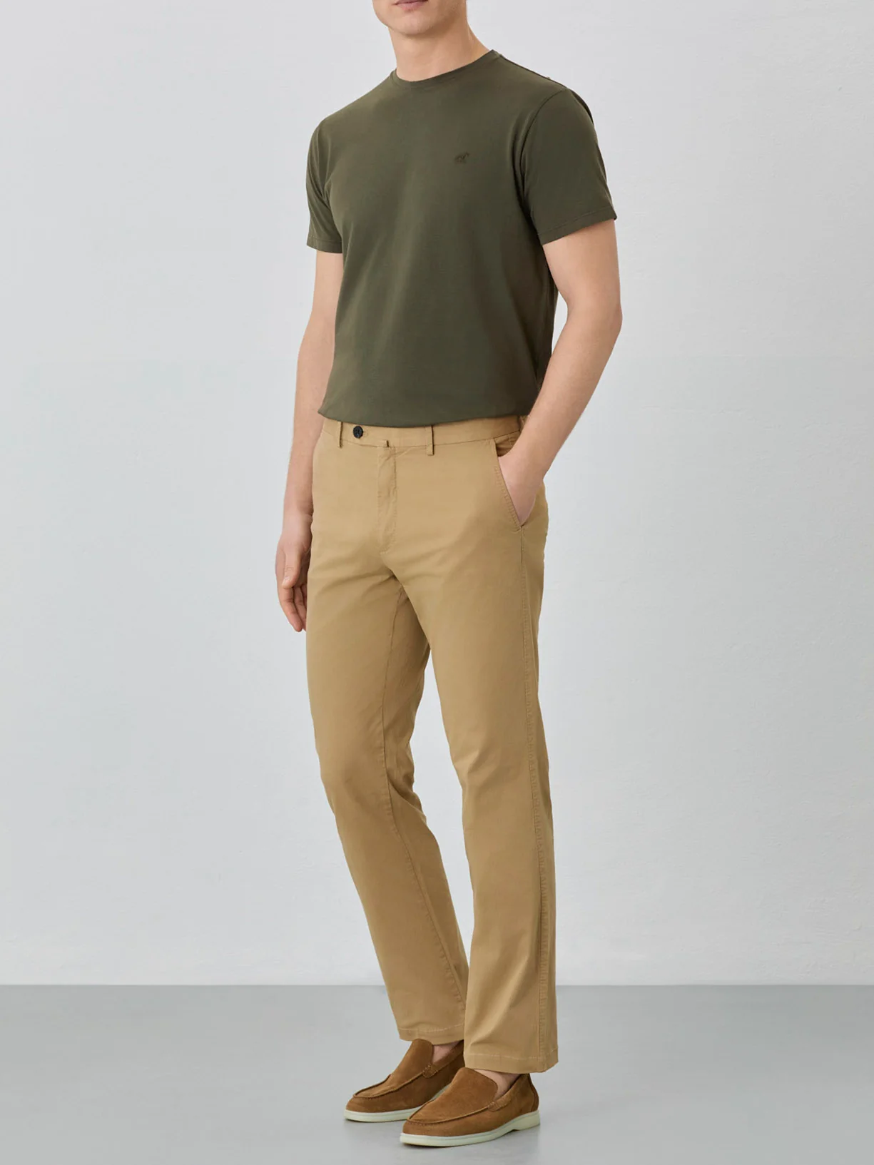 Regular Fit Chino Trousers With Clock Pocket