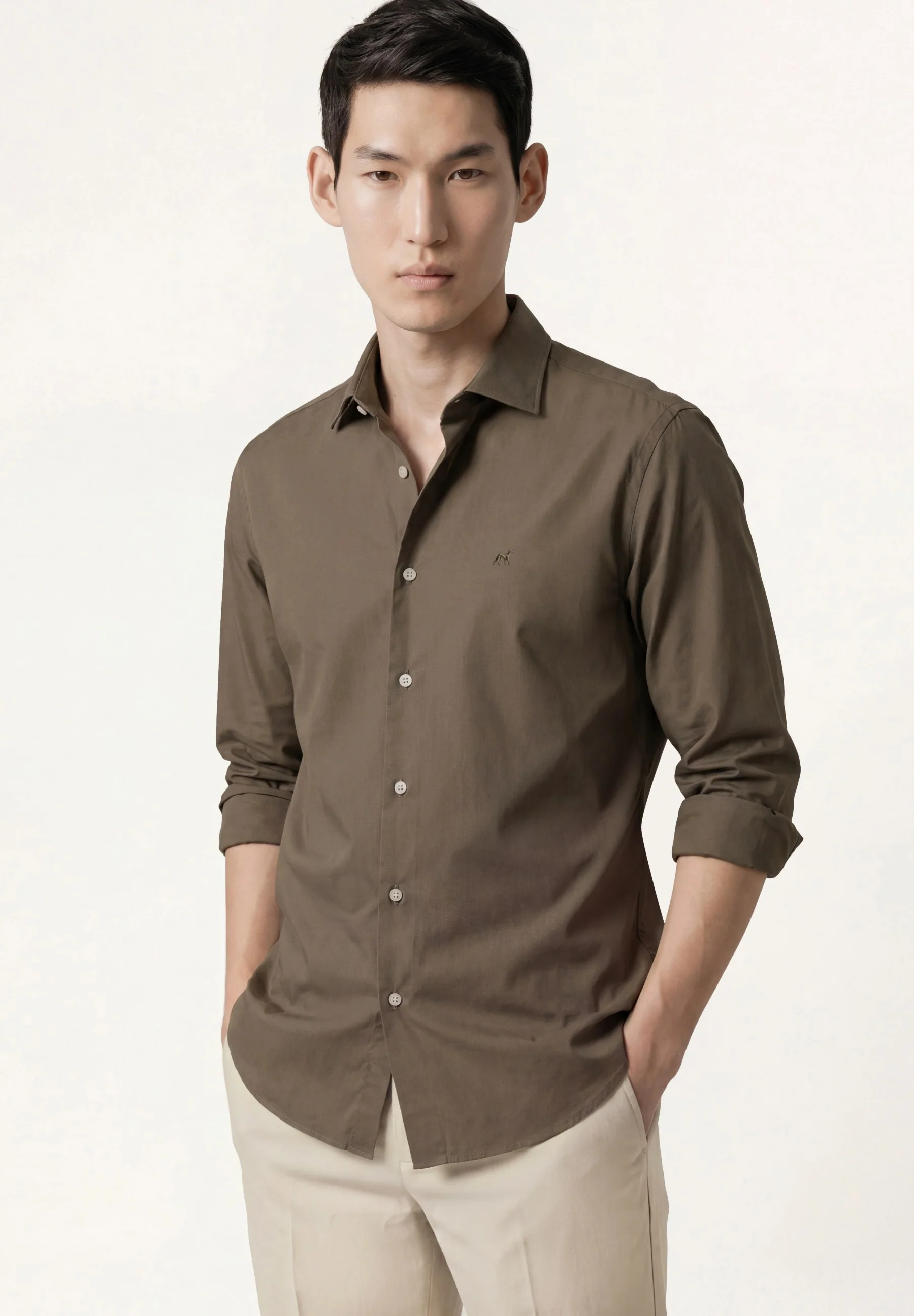 Regular Fit Garment Dye Open Oxford Shirt in Comfort Cotton