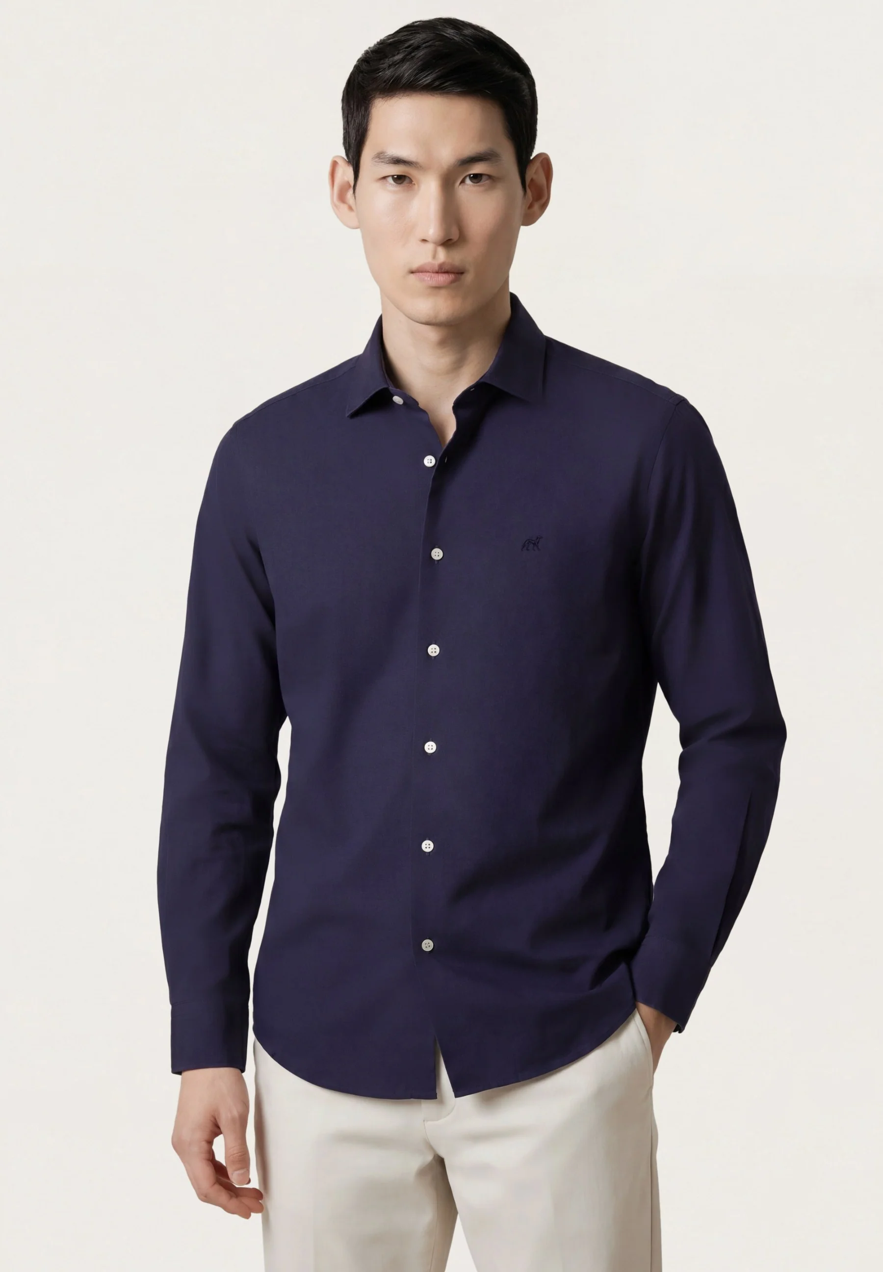 Regular Fit Garment Dye Open Oxford Shirt in Comfort Cotton
