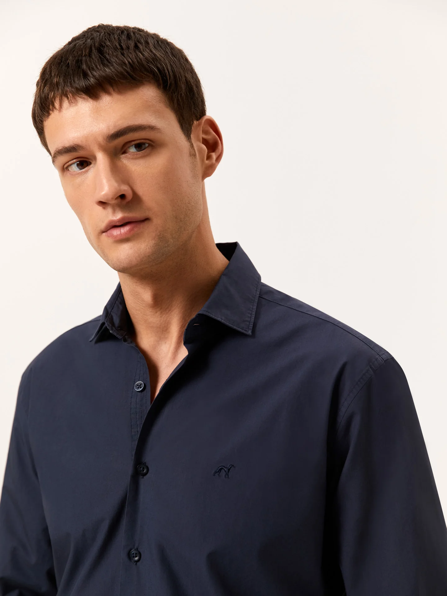 Regular Fit Garment Dye Poplin Open Shirt in Comfort Cotton - Image 2