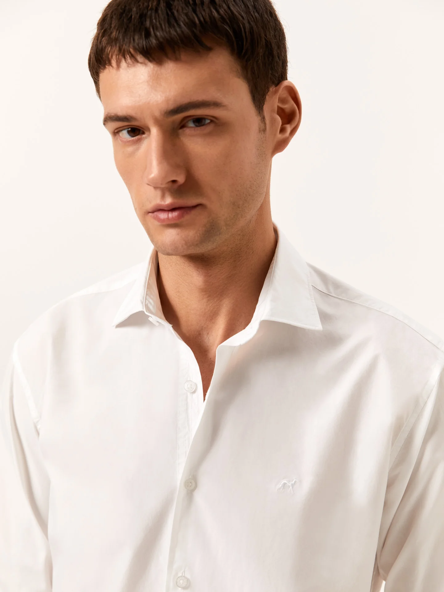 Regular Fit Garment Dye Poplin Open Shirt in Comfort Cotton - Image 2