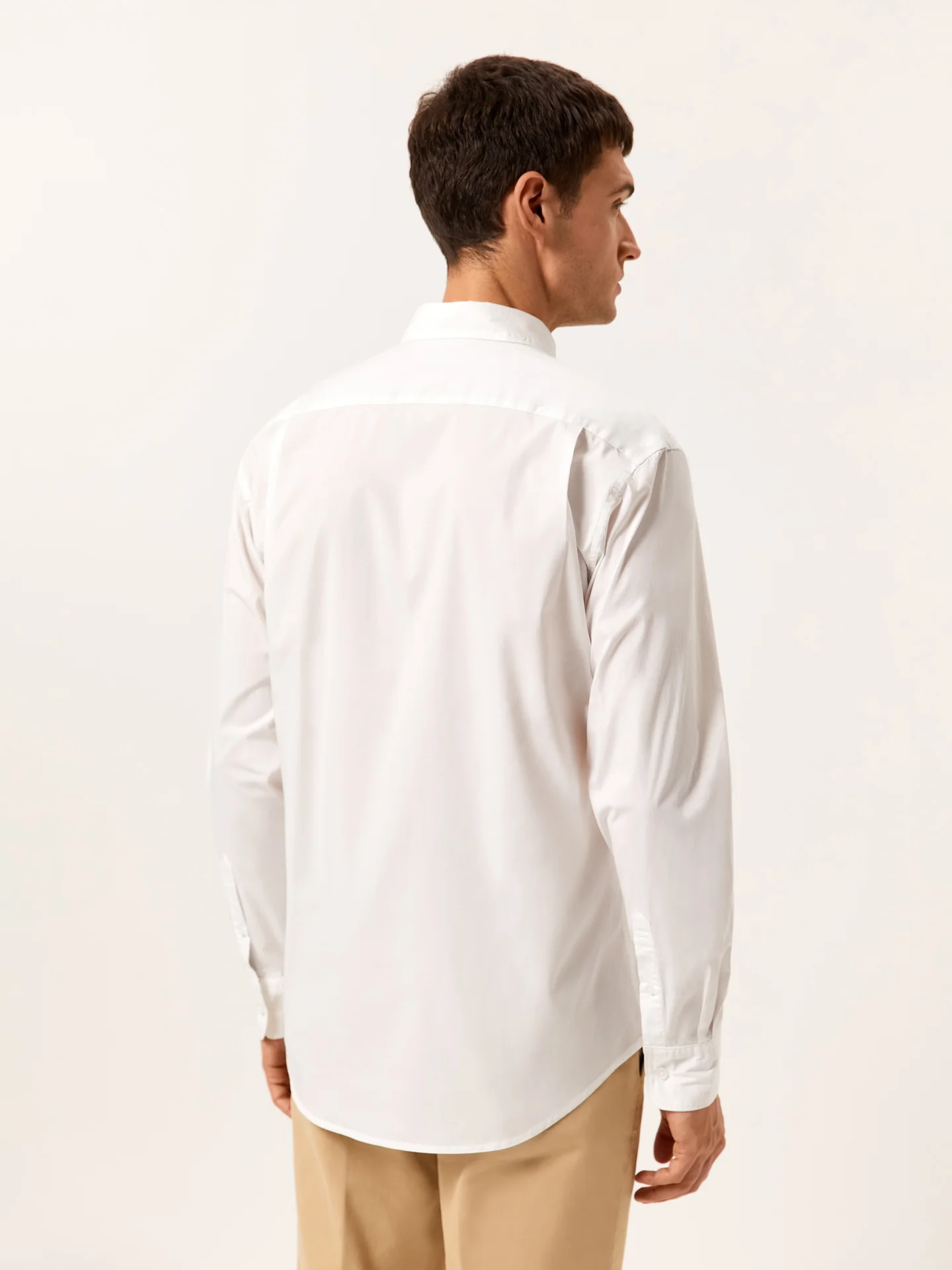 Regular Fit Garment Dye Poplin Shirt in Comfort Cotton - Image 3