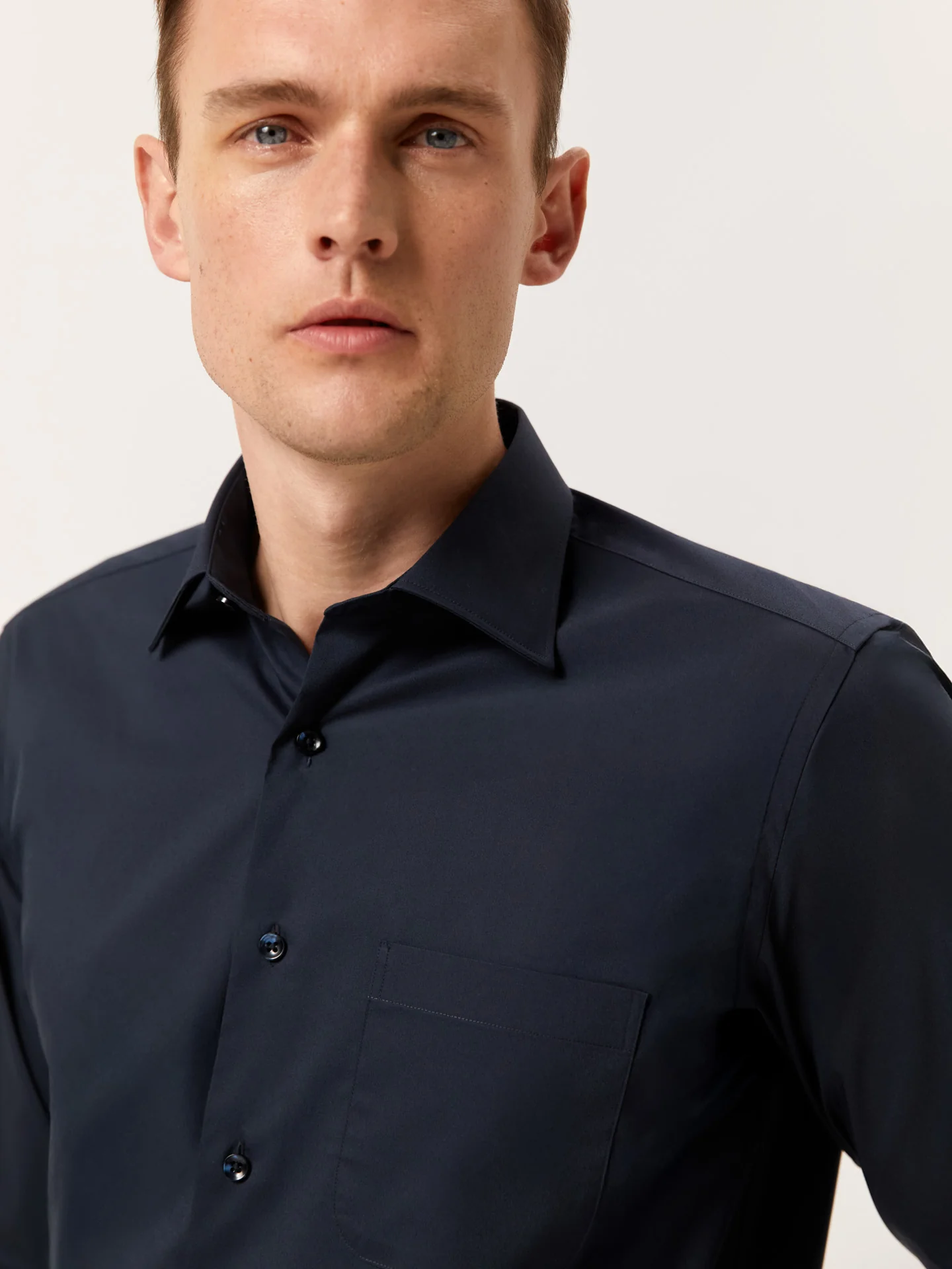Regular Fit Performance Poplin Shirt with Oxford Collar - Image 10