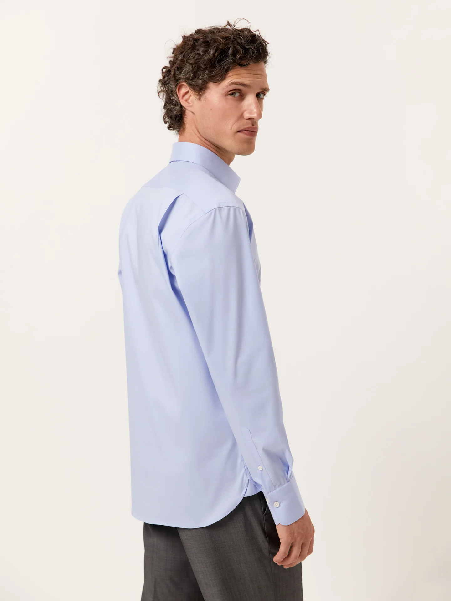 Regular Fit Performance Poplin Shirt with Oxford Collar - Image 7